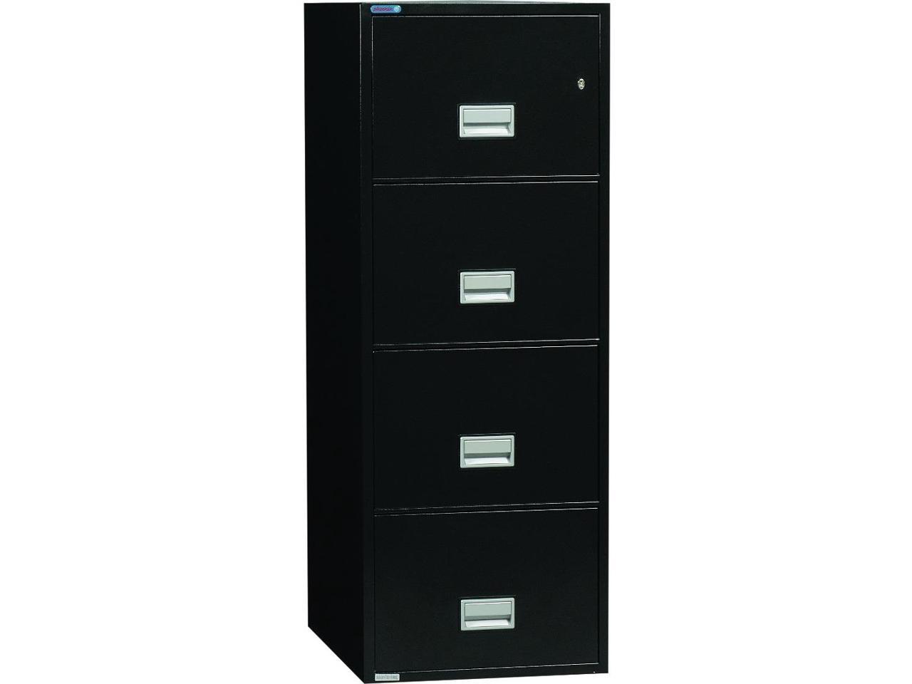 Phoenix Vertical 25 Inch 4 Drawer Legal Fireproof File Cabinet Black Newegg Com