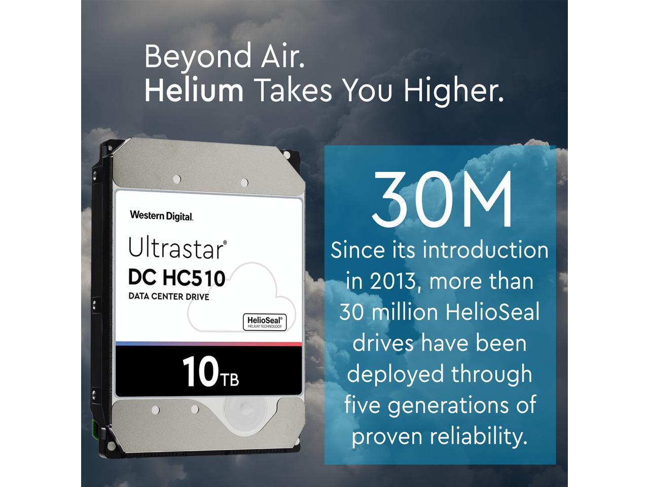 HGST/WD Ultrastar DC HC510/He10 HUH721010ALE604 10TB 7200 RPM 512e SATA  6Gb/s 3.5-Inch Enterprise HDD | Helioseal Power-Disable Hard Drive