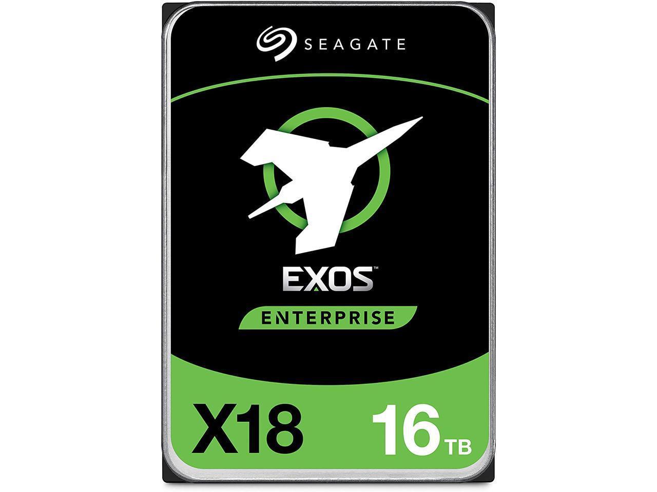 Refurbished: Seagate Exos 16TB Enterprise HDD X18 SATA 6Gb⁄s 512e⁄4Kn 7200  RPM 256MB Cache 3.5" Internal Hard Drive (ST16000NM000J)