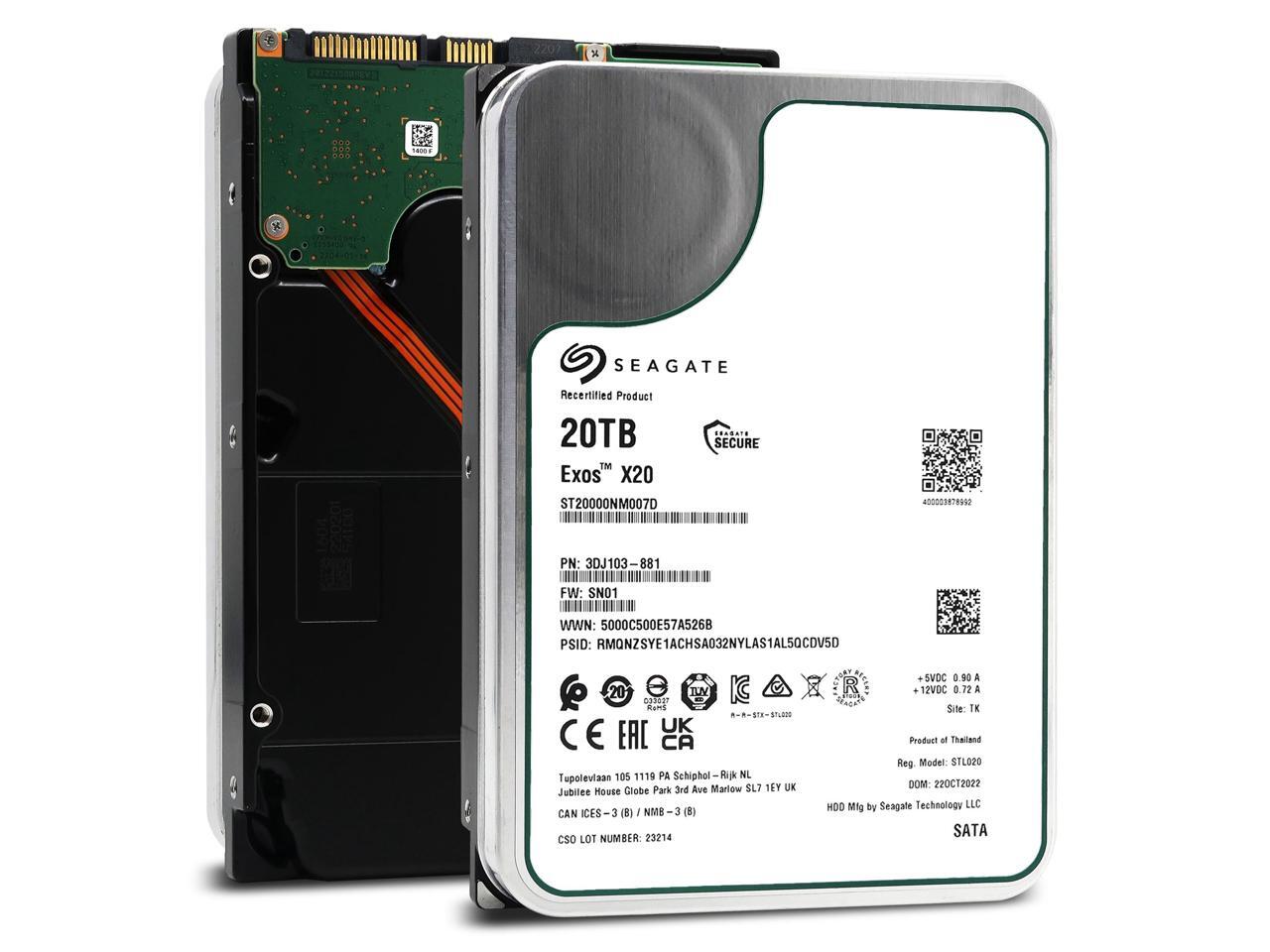 20tb Hard Drive Seagate Exos X20 2-Pack - Enterprise SATA III