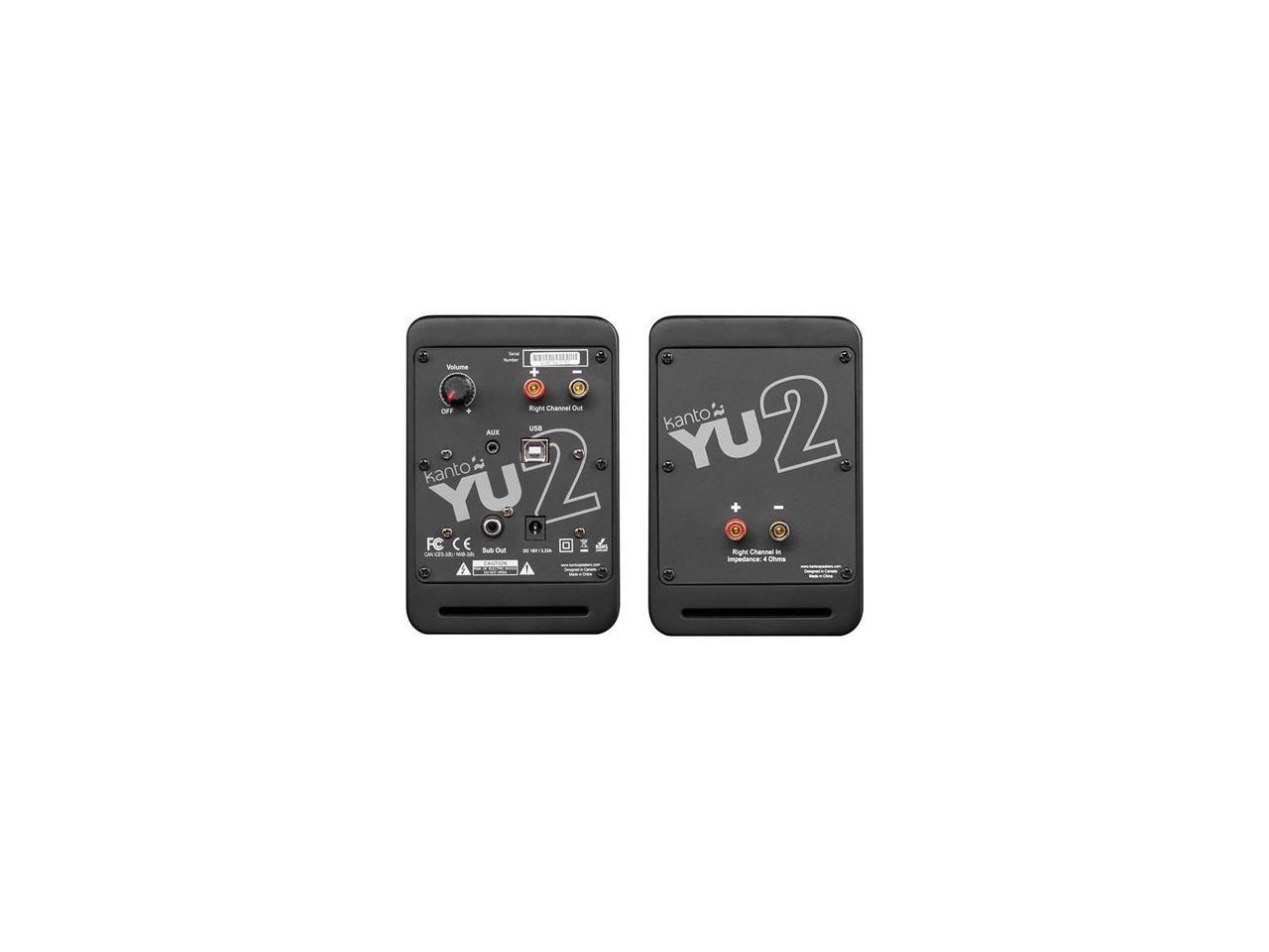 Kanto YU2 Powered Desktop Speakers with Builtin USB DAC, Gloss Black