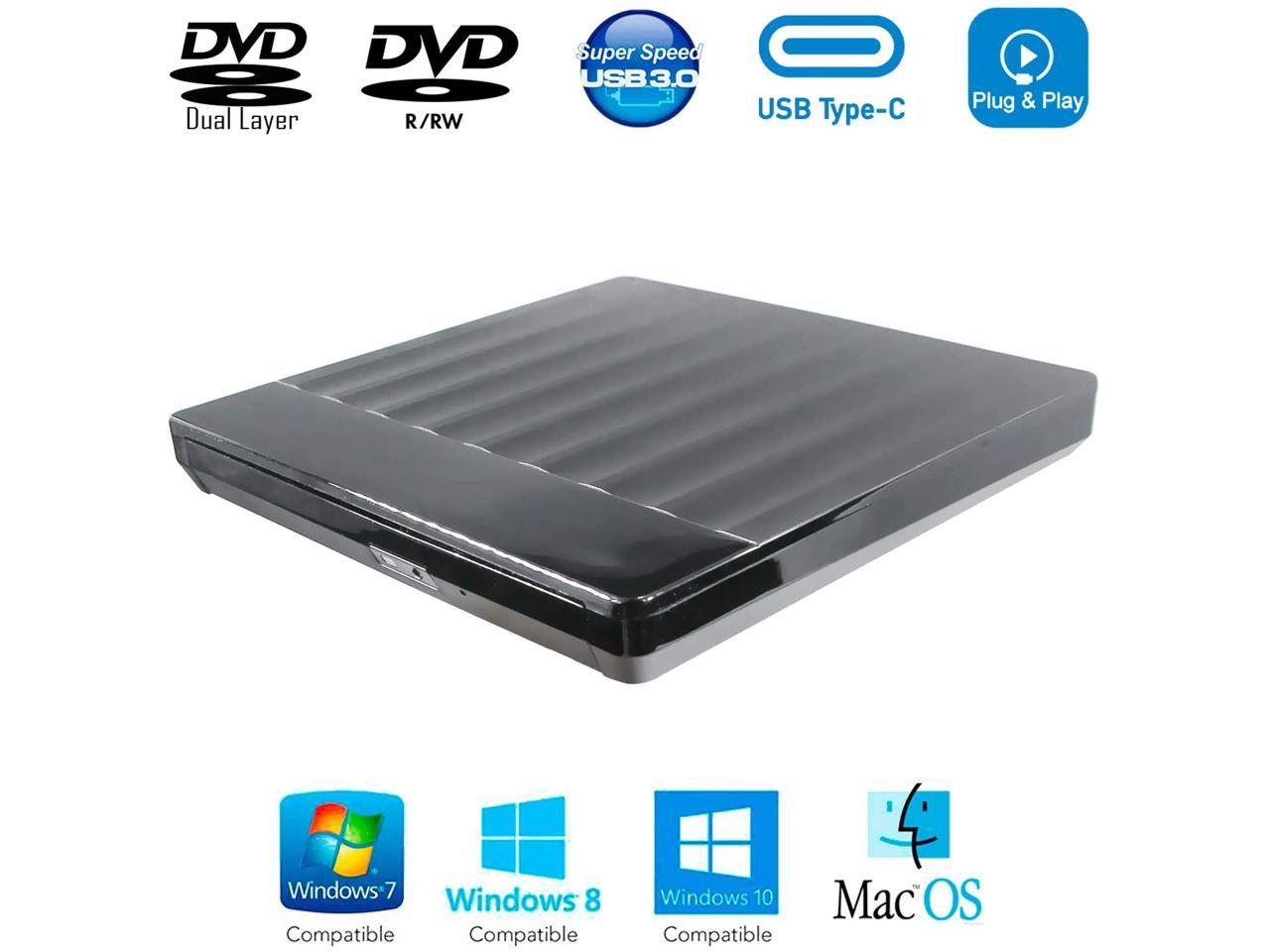 2-in-1 Portable 6X 3D BD-R DL TL 50GB 100GB 8X DVD+-RW Writer USB-C External Blu-ray Burner Player Drive for Dell XPS XP S 13 15 XPS15 2-in-1 2020 8930 9500 9360 9570 7590 9300 Laptop Desktop PC 