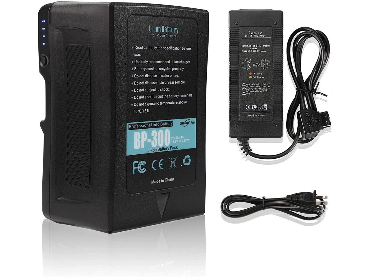 V Mount/V-Lock Battery Compatible Video Camera Camcorder Broadcast LED Light with D-Tap Charger REYTRIC 190Wh 13400mAh 
