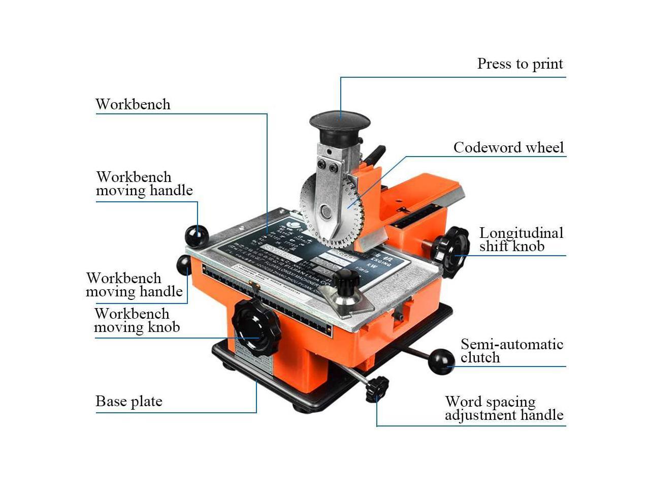 Semi-auto Metal sheet embosser Label Stamping Printer Marking Machine 6mm 