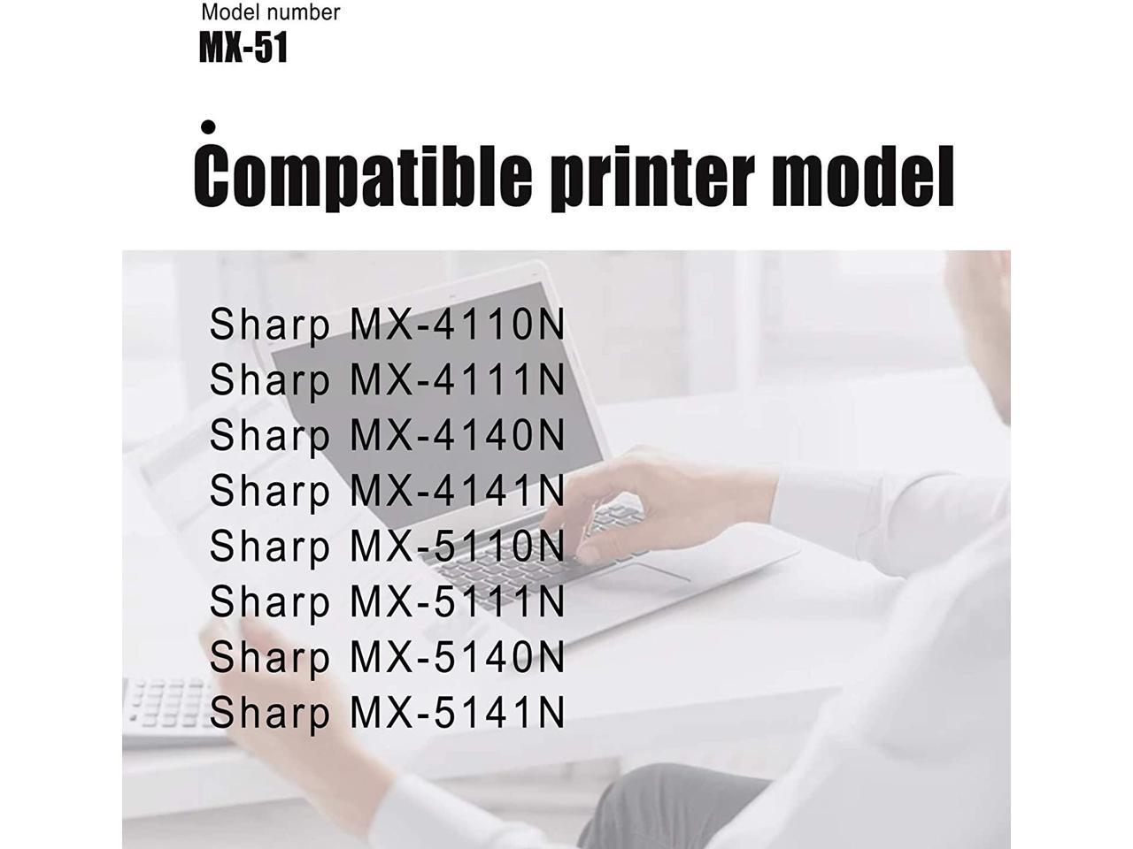 Printer Toner Cartridge Magenta High Capacity Replacement for Sharp MX-51 Compatible MX-4110N MX-4111N MX-4140N MX-4141N Laser Printer Toner Cartridge MX-51NTMA 2-Pack