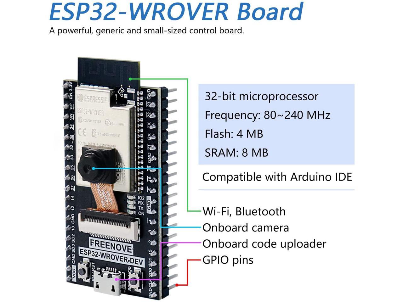 85％以上節約 Freenove ESP32-WROVER用基本スターターキット 同梱 Arduino IDE対応 オンボードカメラワイヤレス  Python C 401ページの詳細チュートリアル 141アイテム 61プロジェクト