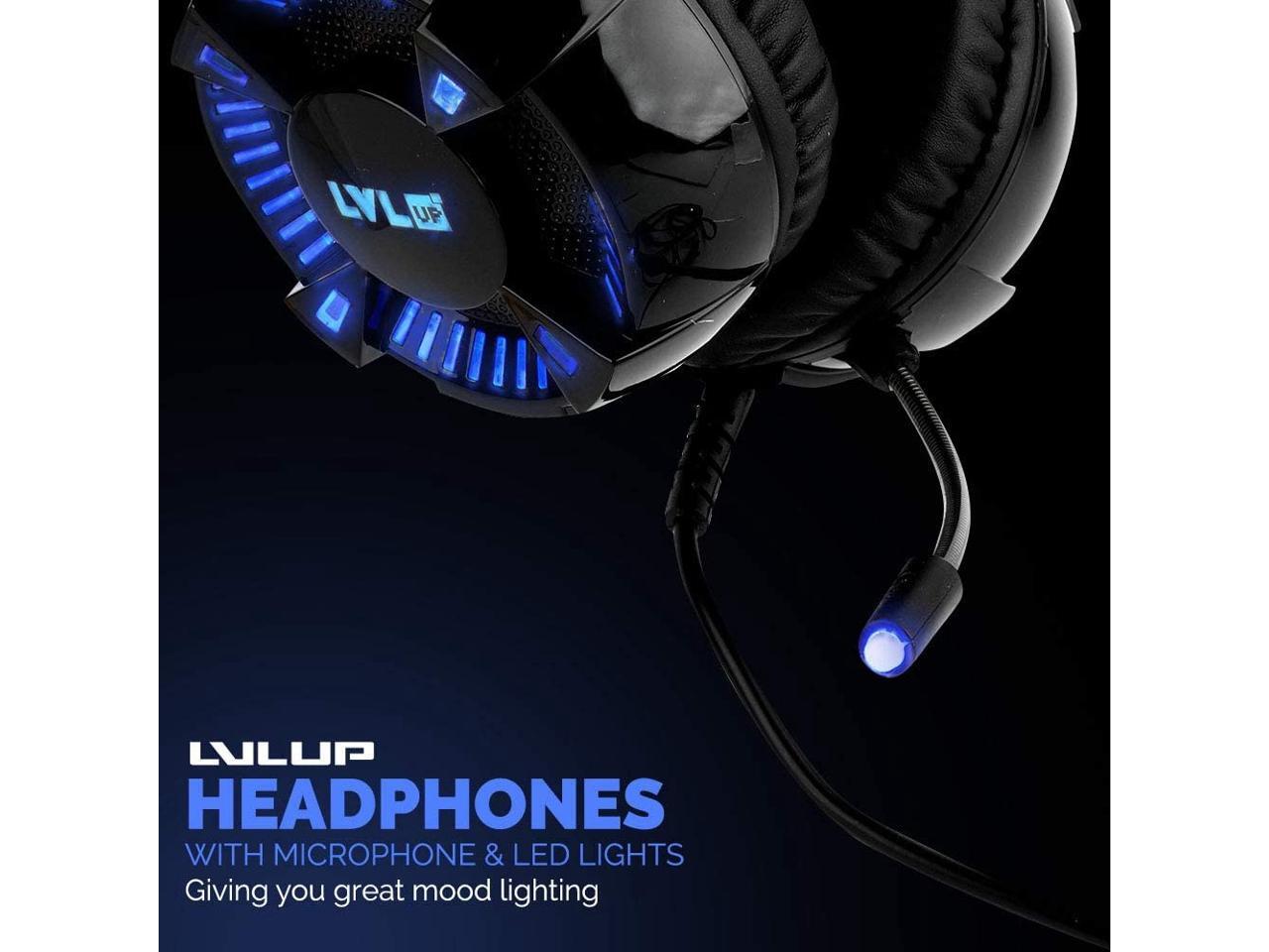 LVLUP Lu732 Deluxe Lightup Gaming Headphones, Black