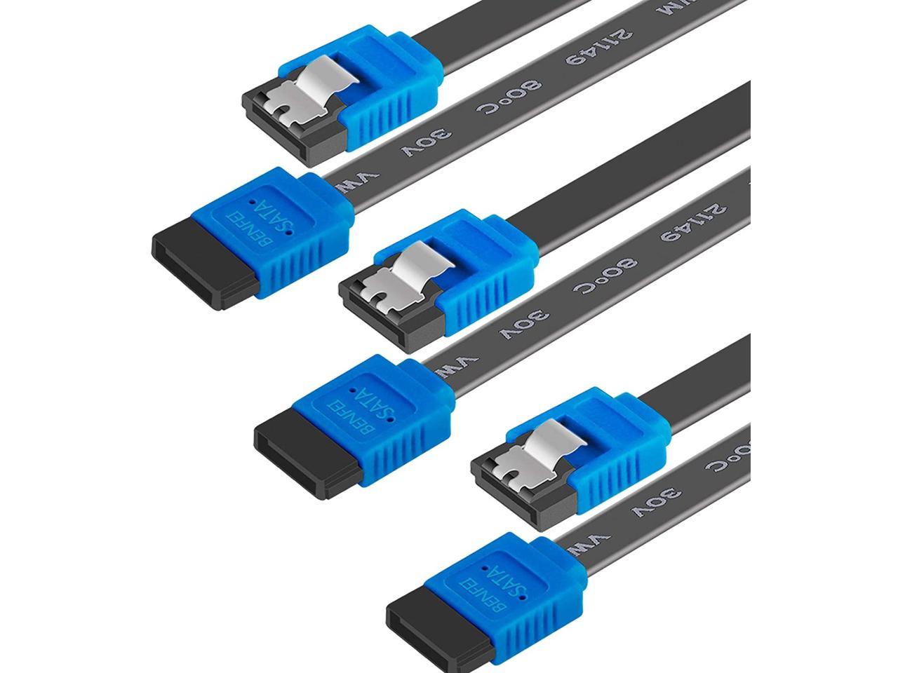 Kabeldirekt 3 Pack  1ft SATA Cable-braided cables High Quality-Free Shipping! 