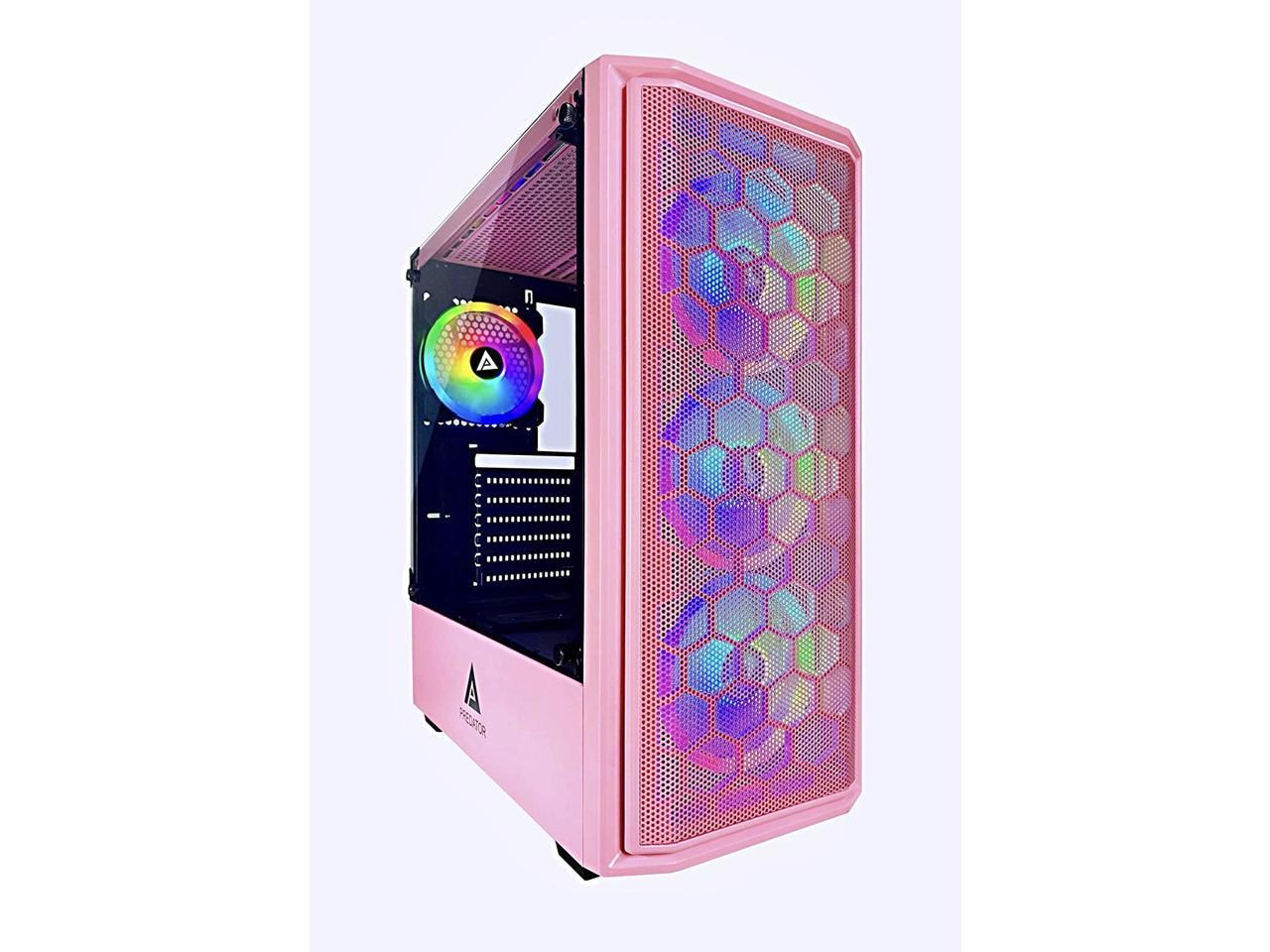 6 x Phoenix RGB Fans Apevia Trinity-P Mid Tower Gaming Case with 4 x Full-Size Tempered Glass Panels Top USB3.0/USB2.0/Audio Ports 