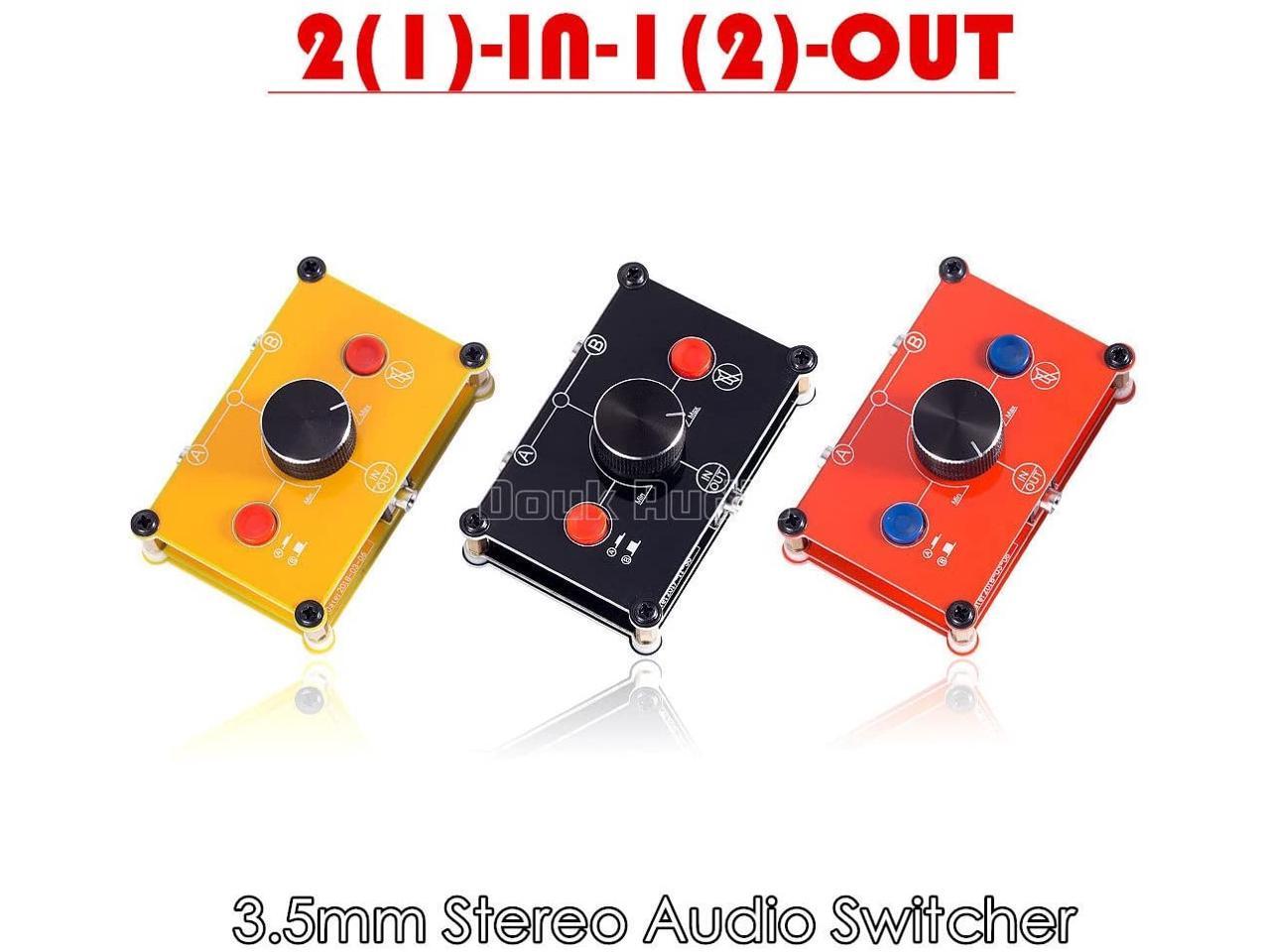 MC102 Mini 2-IN-1-OUT 3.5mm Stereo Audio Switcher Passive Selector Splitter Box 