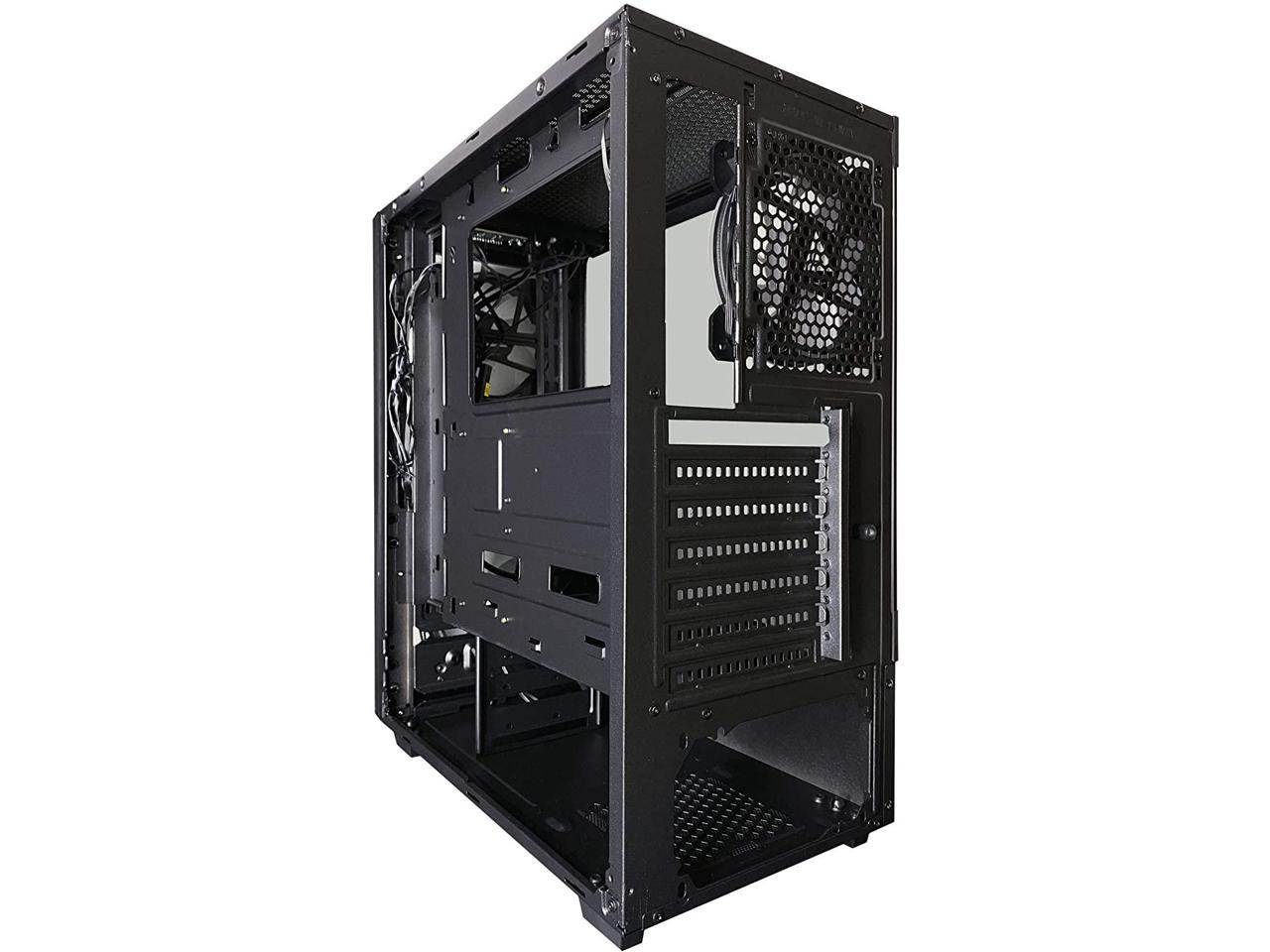 Apevia Genesis-BK Mid Tower Gaming Case with 2 x Tempered Glass Panel ...