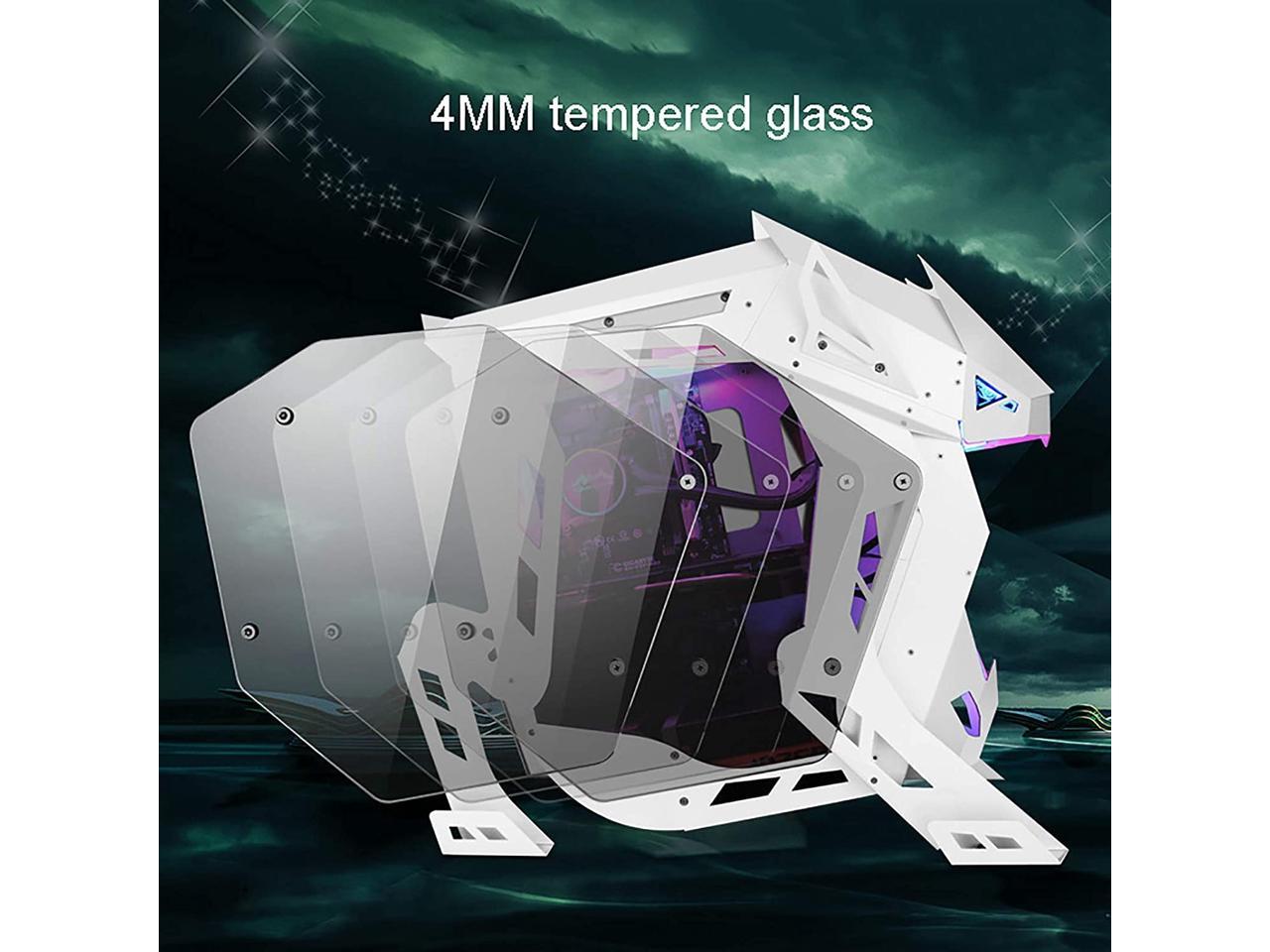 XINKO ATX Computer Gaming Case 5 Pcs Fans, with Tempered Glass PC 