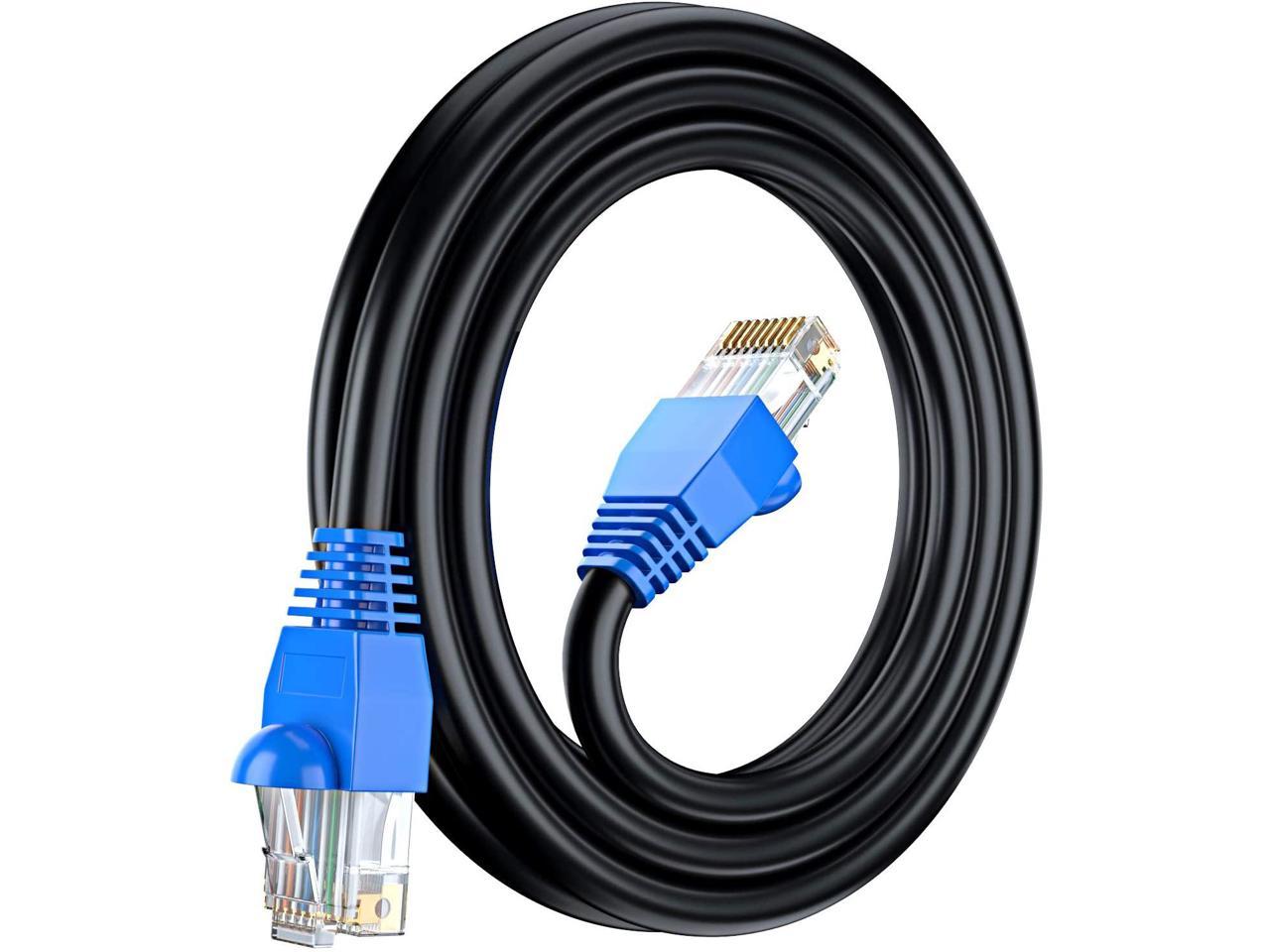 Waterproof Ethernet Cable Suitable for Direct Burial Installations. 75ft – Black Zero Lag Pure Copper 550Mhz Maximm Cat6 Outdoor Cable 