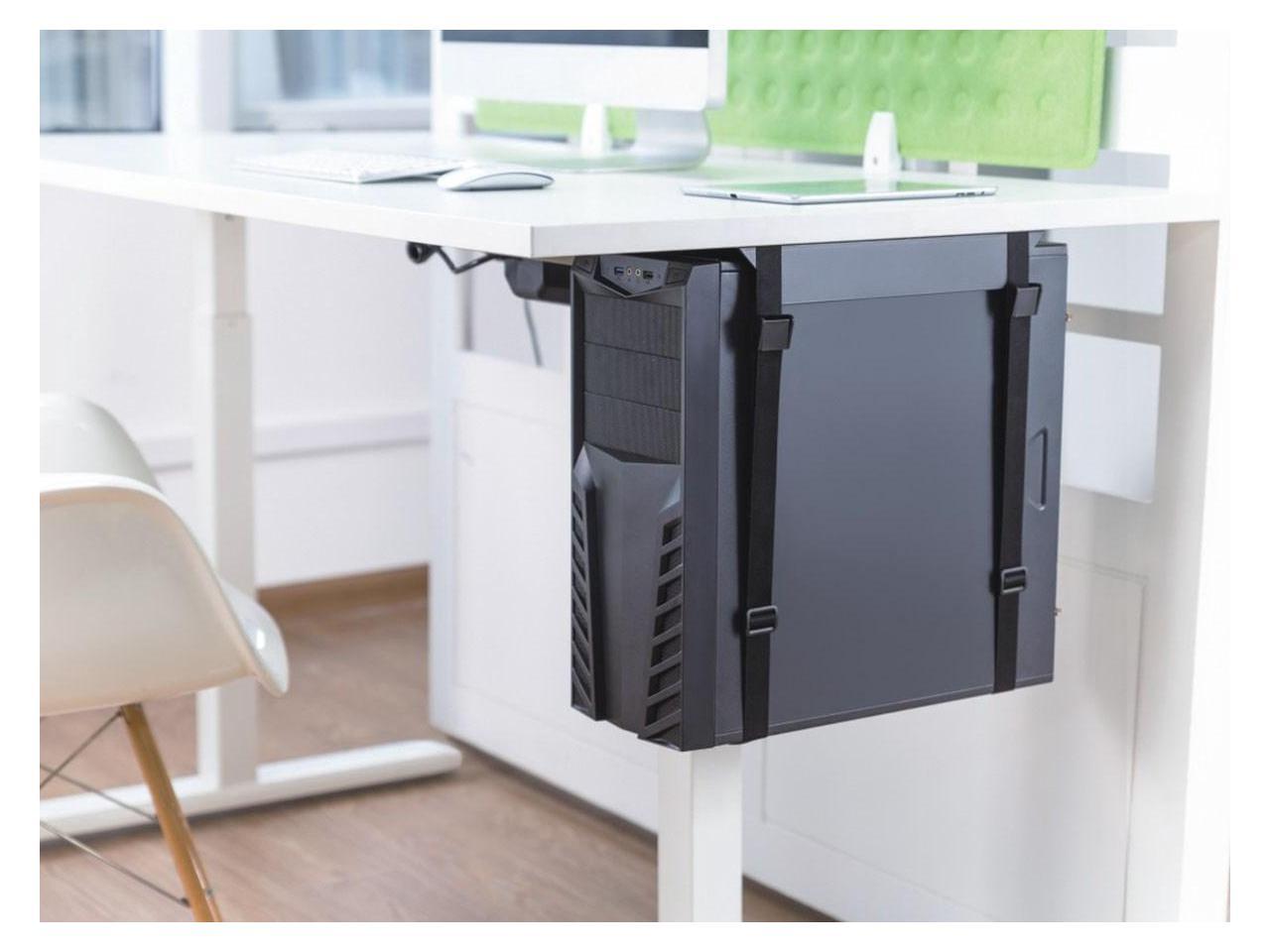 Monoprice Computer Case CPU Tower Holder, Low Profile Under Desk Mount