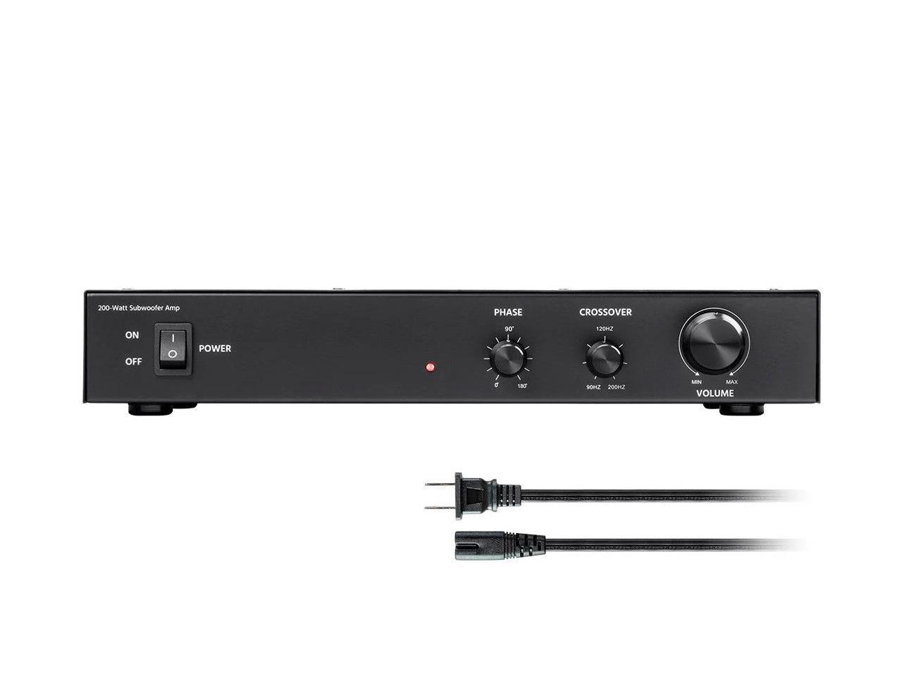 Monoprice SWA200 Subwoofer Amp Black 200 watt with Crossover