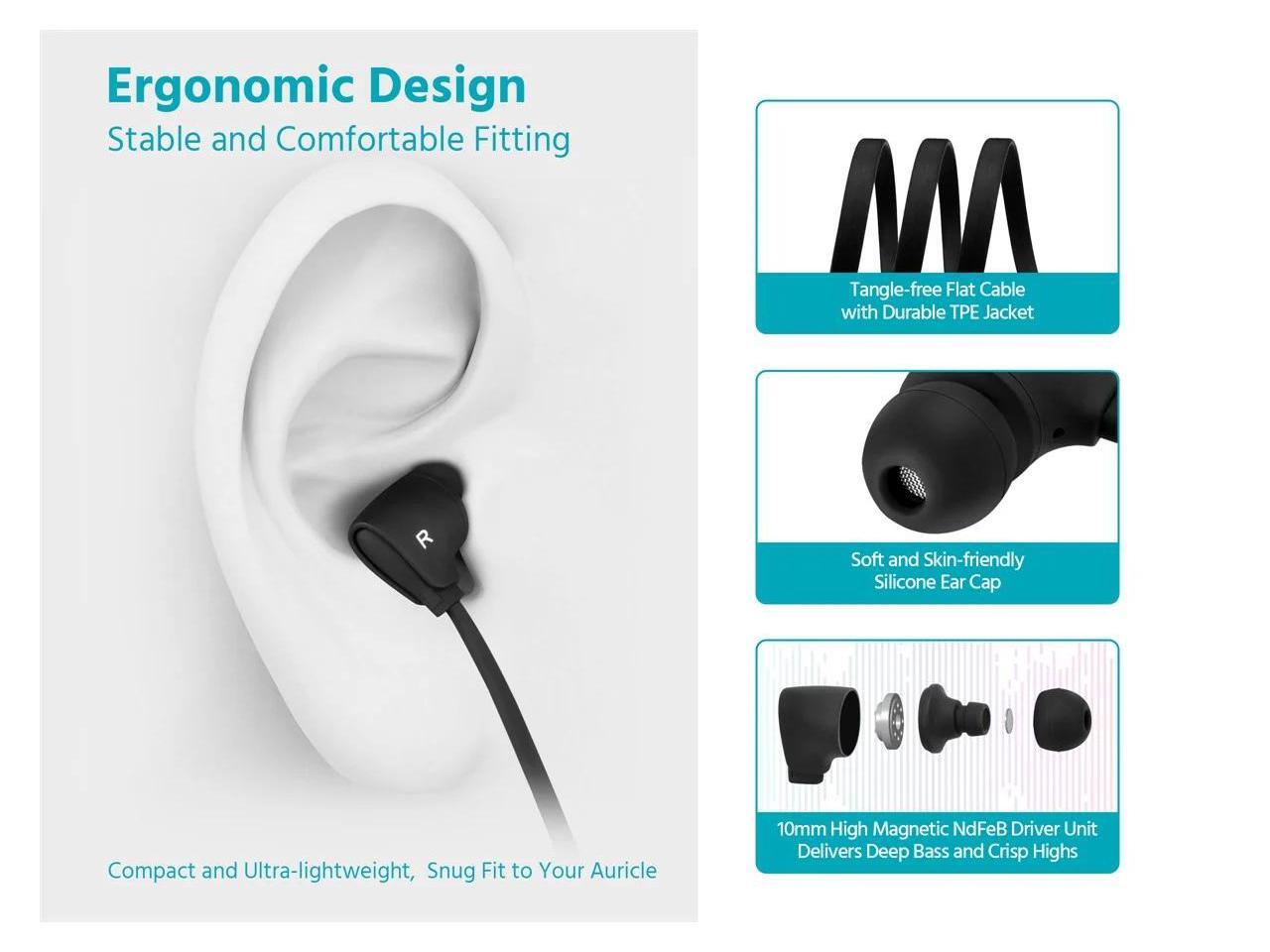 Monoprice Premium 3.5mm Wired Earbuds Headphones with Mic for Apple and