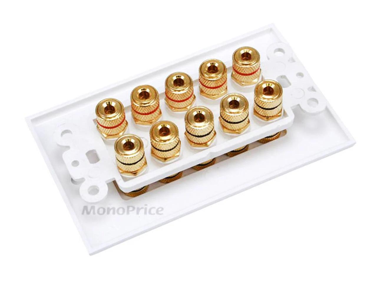 Monoprice High Quality Banana Binding Post TwoPiece Inset Wall Plate