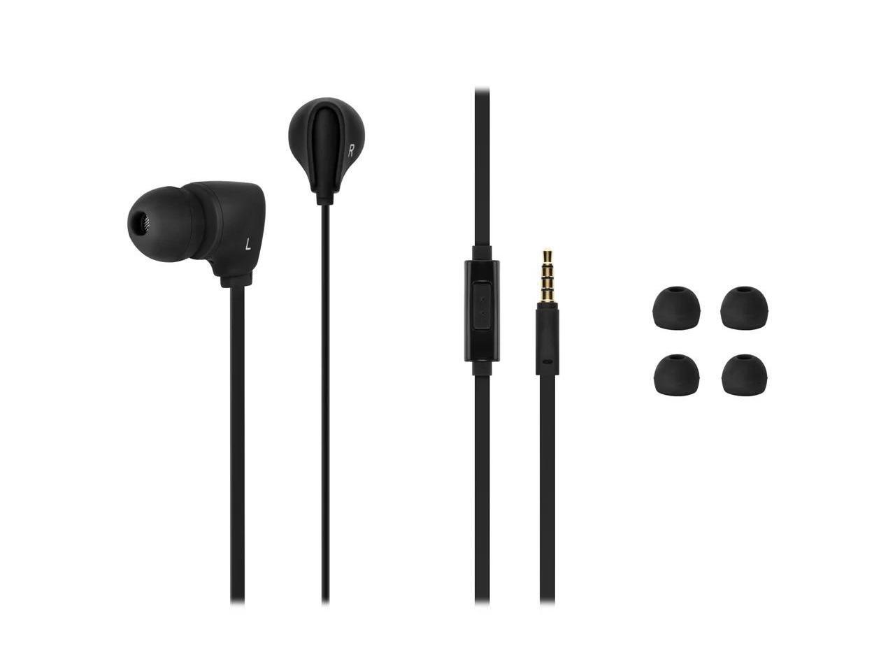 Monoprice Premium 3.5mm Wired Earbuds Headphones with Mic for Apple and