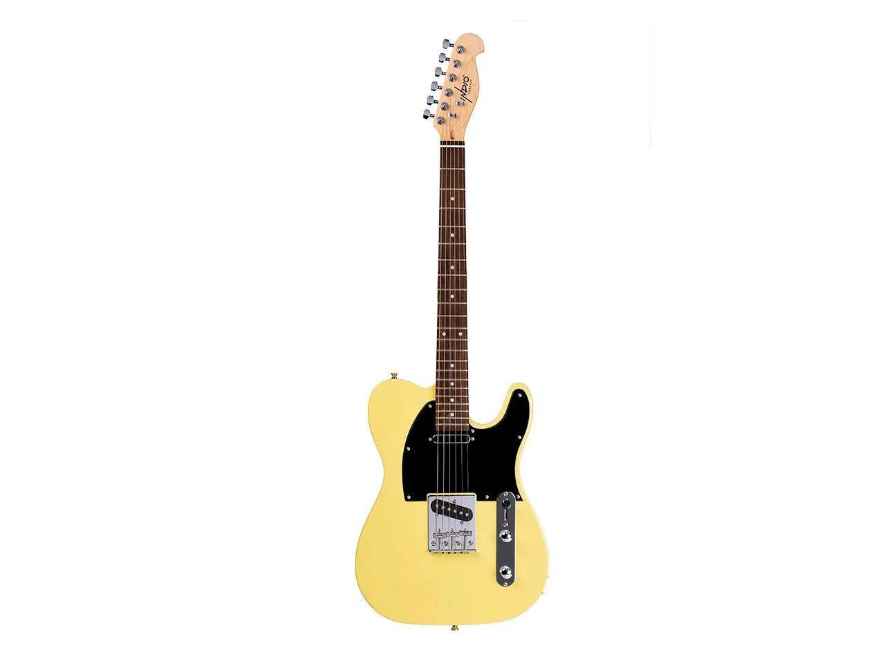 Monoprice Indio Retro Classic Electric Guitar Blonde, With Gig Bag