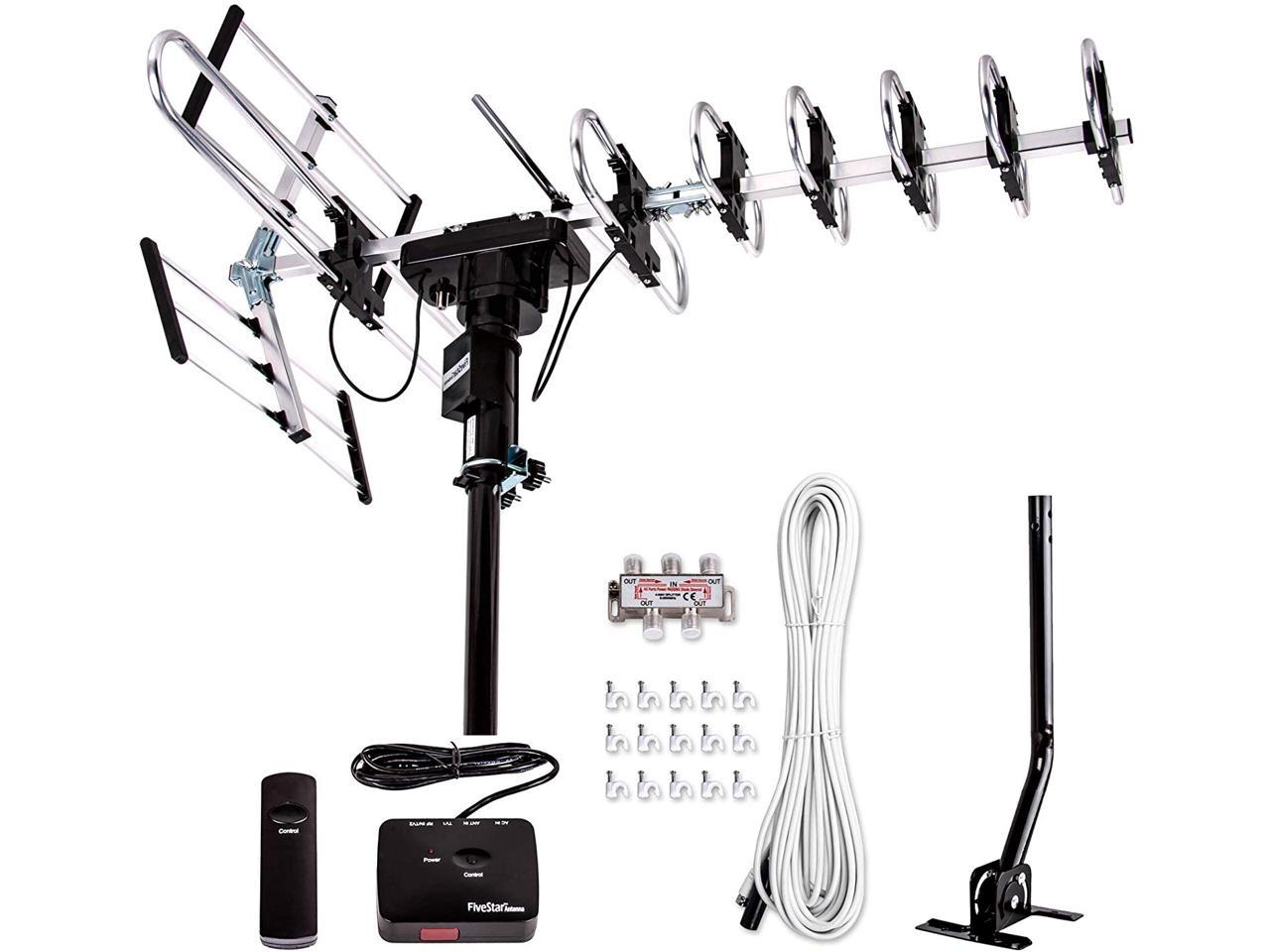 баба дата лицемер Newest 2020] FiveStar Outdoor TV Antenna 200-Mile Long Range, 360 Degree  Directional Rotation, Amplified, HDTV, Water Resistant, UV Resistant, Come  with Installation Kit and Mounting Pole - Newegg.com