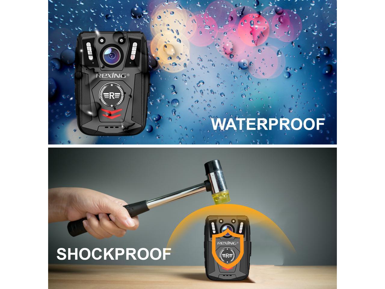 Rexing P1 Body Worn Camera, 2 Display 1080p Full HD, 64G Memory,Record