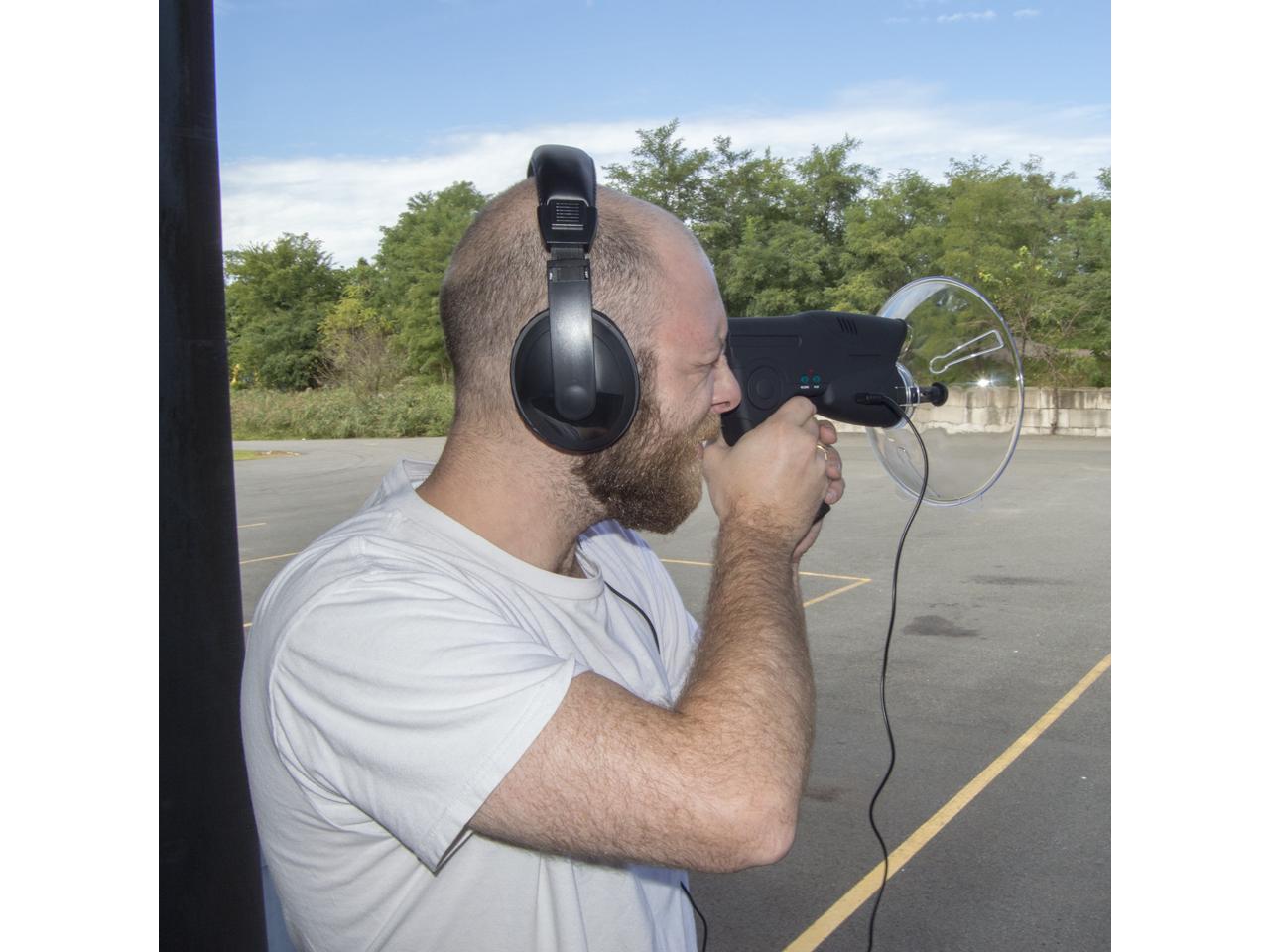 Electronic Listening Device with Headphones and Builtin 8x Monocular