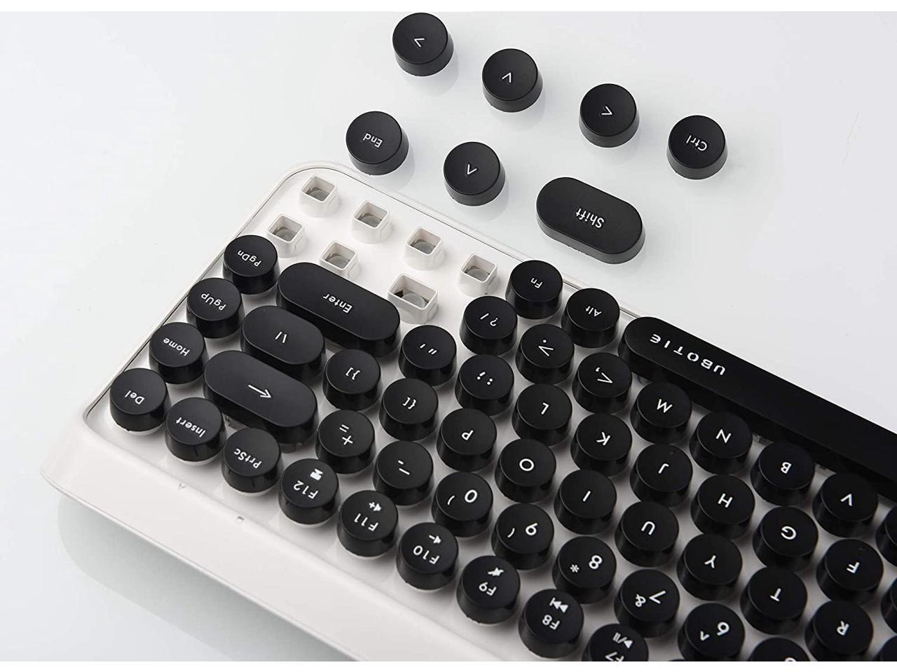 UBOTIE Portable Bluetooth Colorful Computer Keyboards, Wireless Mini Compact Retro Typewriter 