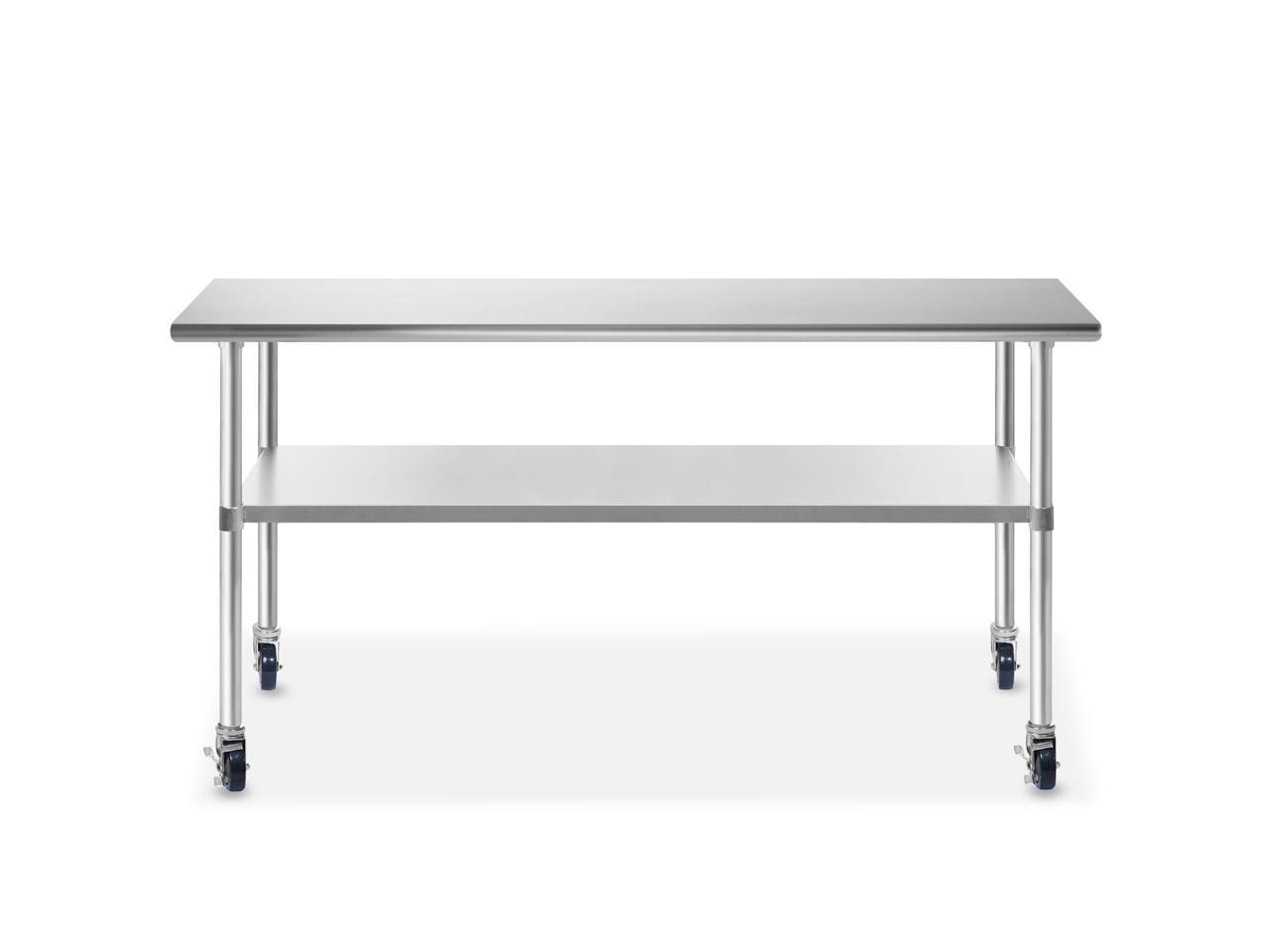 GRIDMANN NSF Stainless Steel Commercial Kitchen Prep & Work Table w/ 4 ...