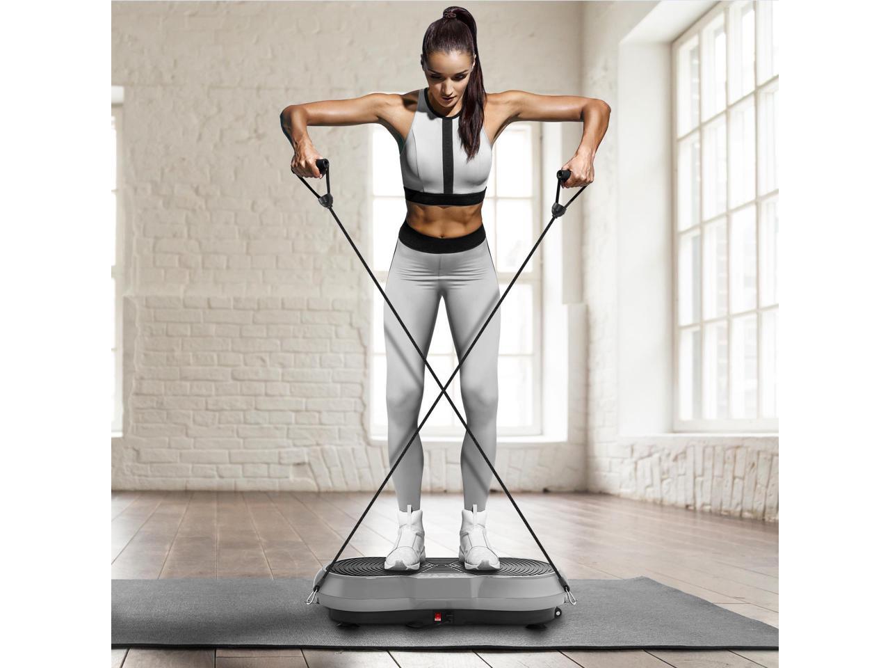 Axis-Plate Vibration Plate Exercise Machine with Resistance Bands ...