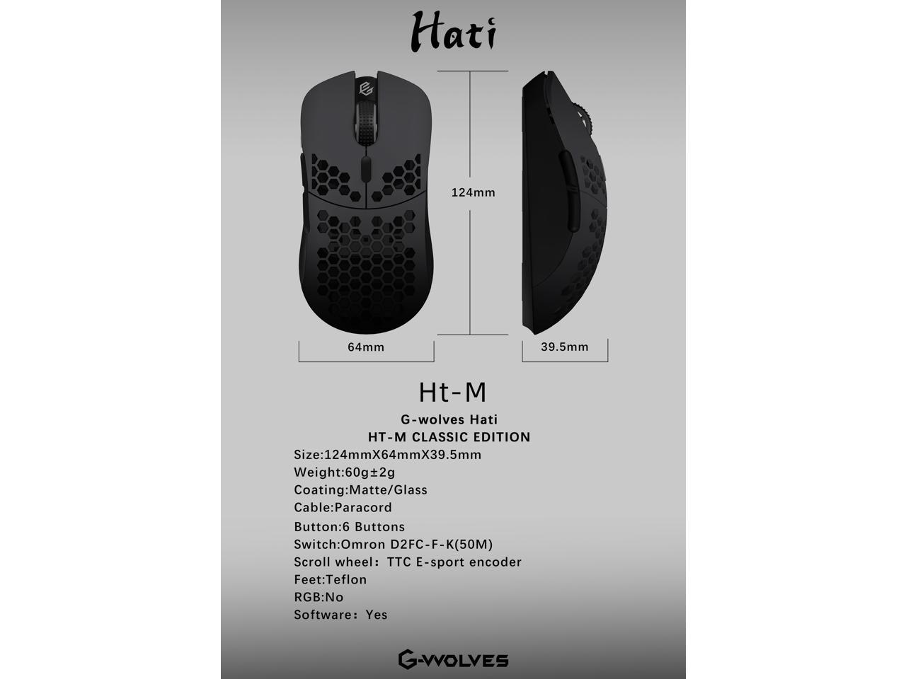 G-Wolves Hati HT-M 3360 Ultra Lightweight Honeycomb Shell Wired Gaming