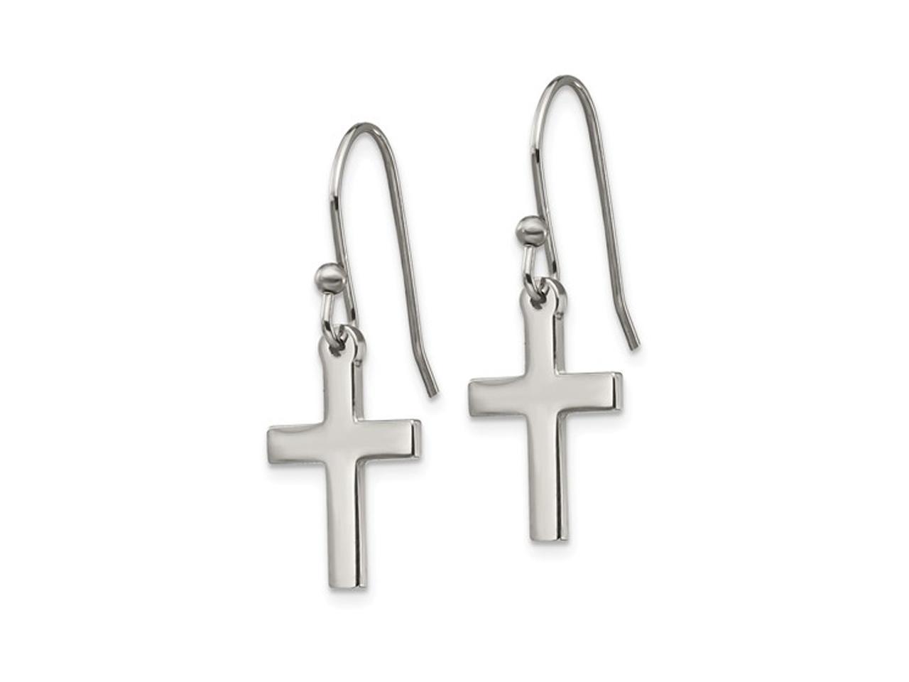 Stainless Steel Polished Cross Earrings - Newegg.ca