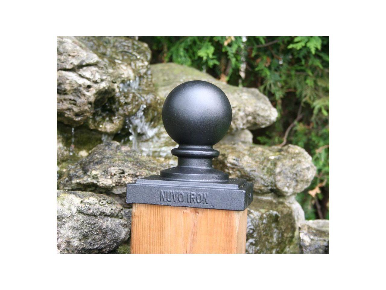 Nuvo Iron Decorative Ball Post Cap for 5.5" x 5.5" Posts, Black PCB04