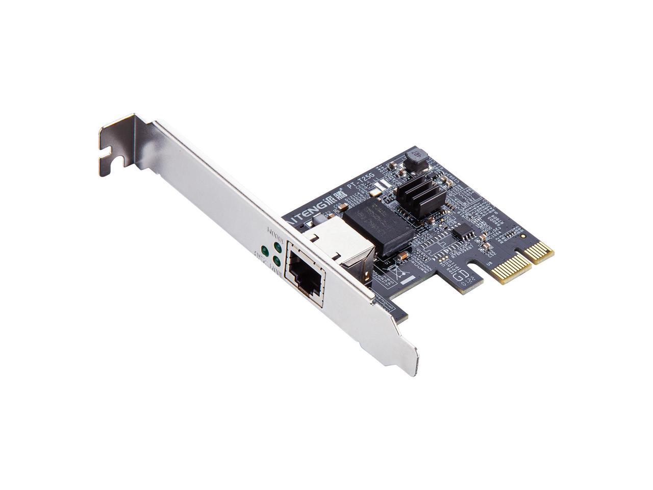 2.5G NIC PCIe Network Adapter 2500/1000/100Mbps PCIe Gigabit Card, Single RJ45 Port