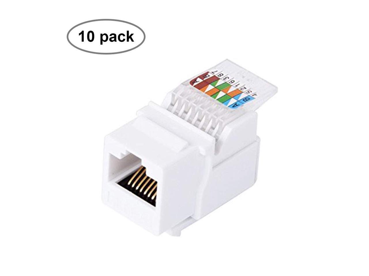 with 1port Rj 45 Keystone Wall Plate White Color Vastercable Cat5e Punch Down Keystone Jack ORANGE Color 10 PCS // PACK