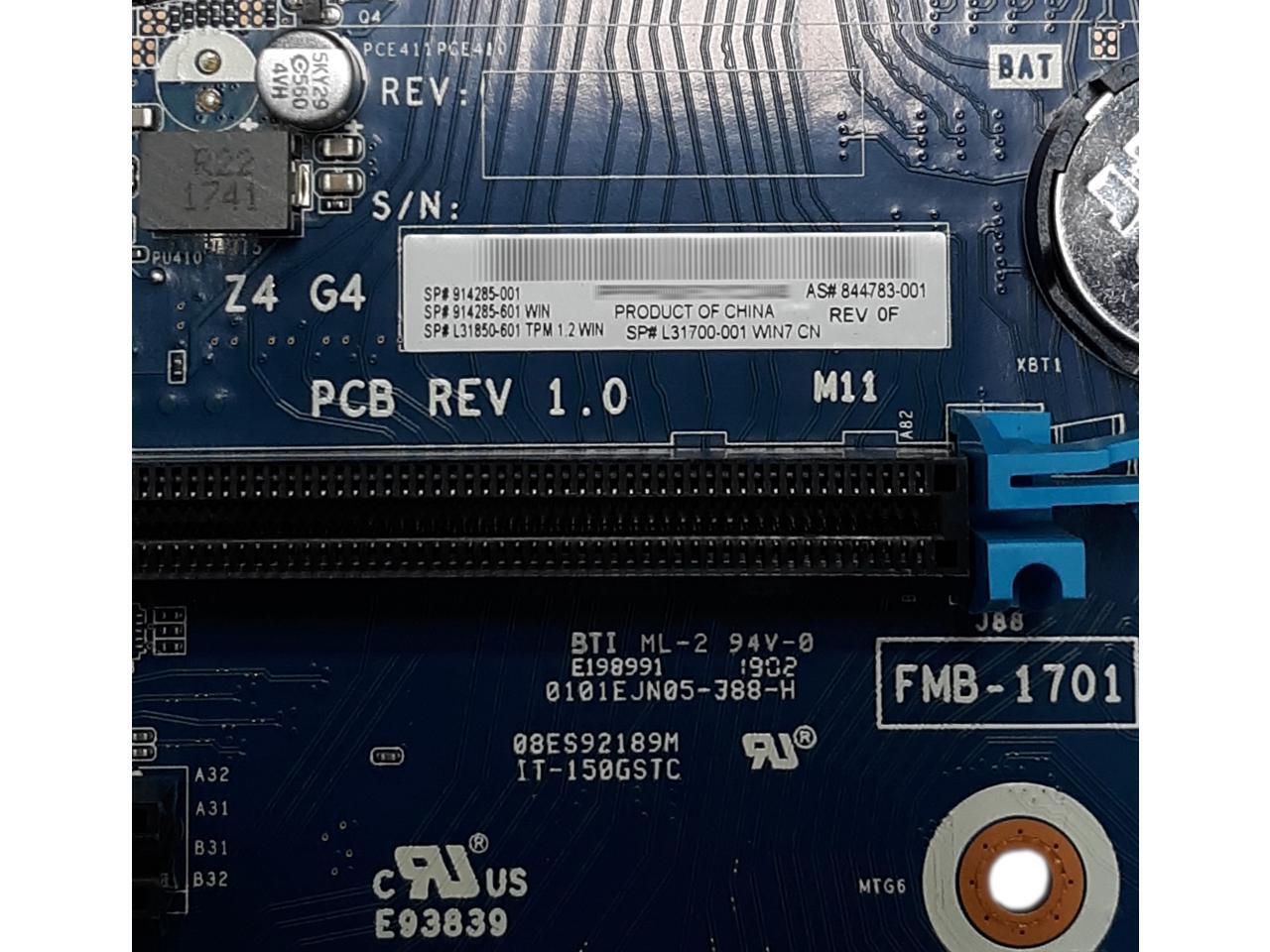 Refurbished HP Z4 G4 Workstation Motherboard LGA2066 8 Memory slots