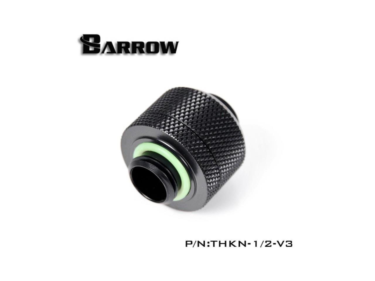 Barrow THKN-3/8-B03 3/8" ID x 1/2" OD Compression Fitting Black G1/4" Thread 