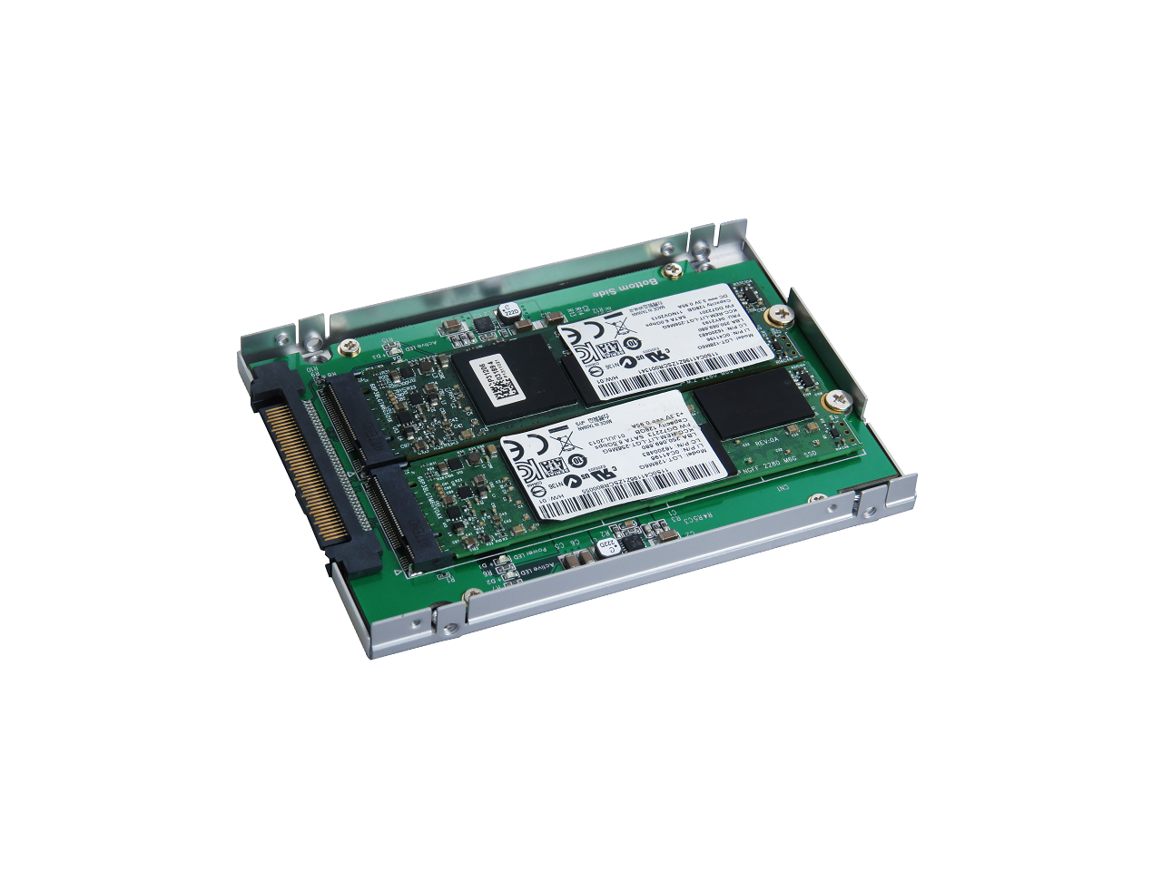 SATA Express to M.2 SSD dual port Adapter with 2.5" Aluminum Enclosure