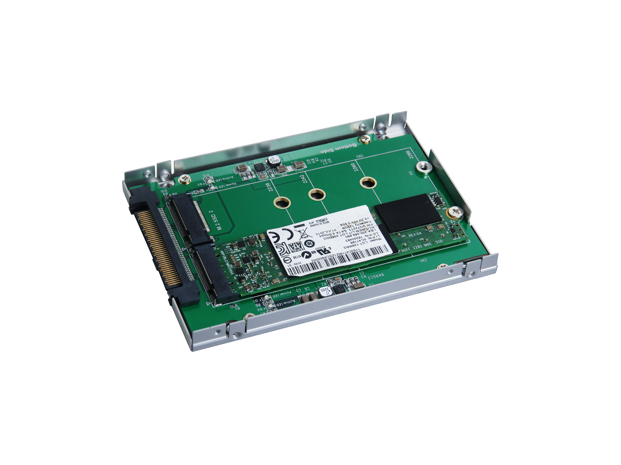 SATA Express to M.2 SSD dual port Adapter with 2.5" Aluminum Enclosure