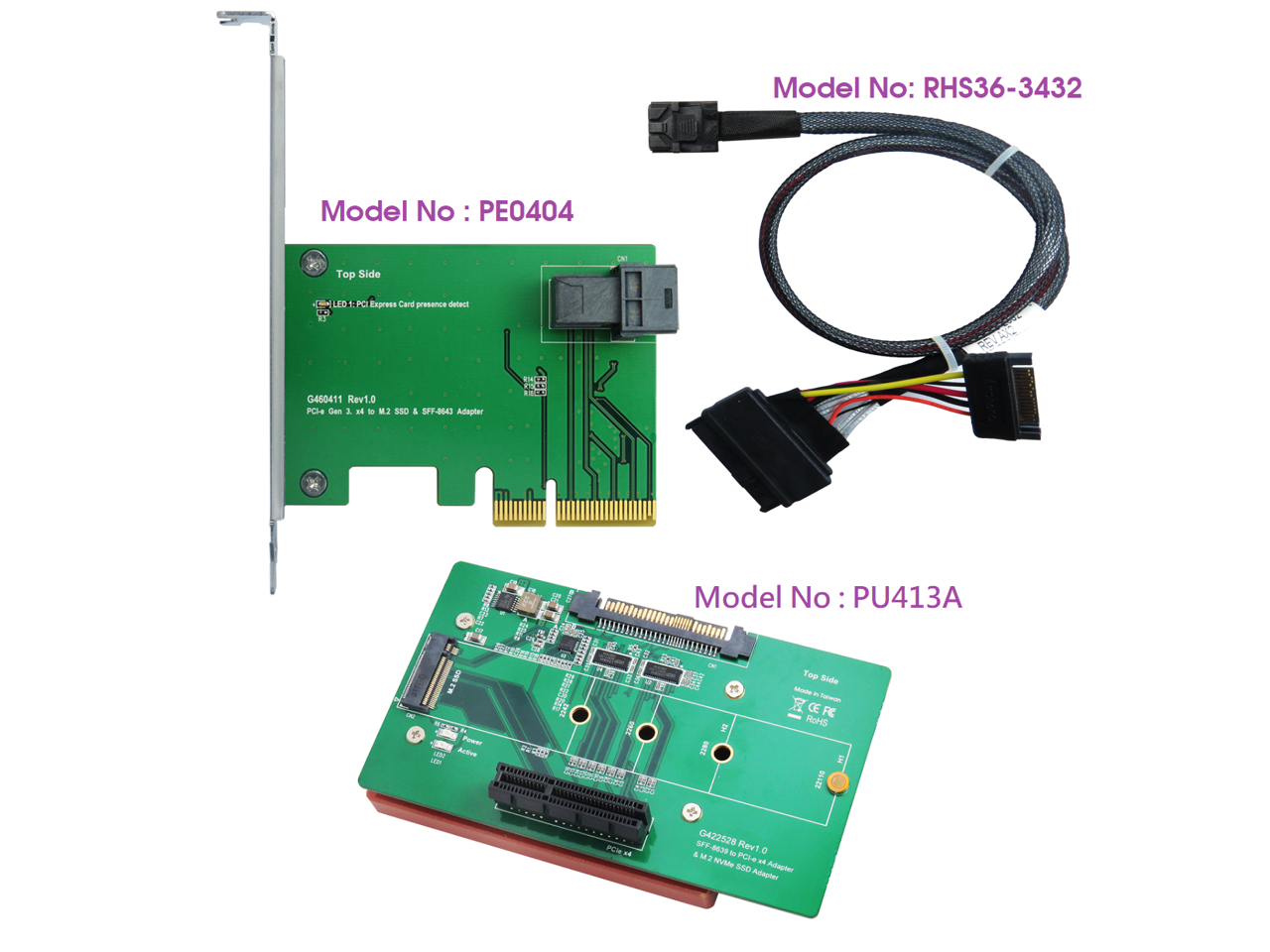 Innocard PE04043432PU413A PCIe Gen3 / 4Lanes to Mini SAS HD Adapter