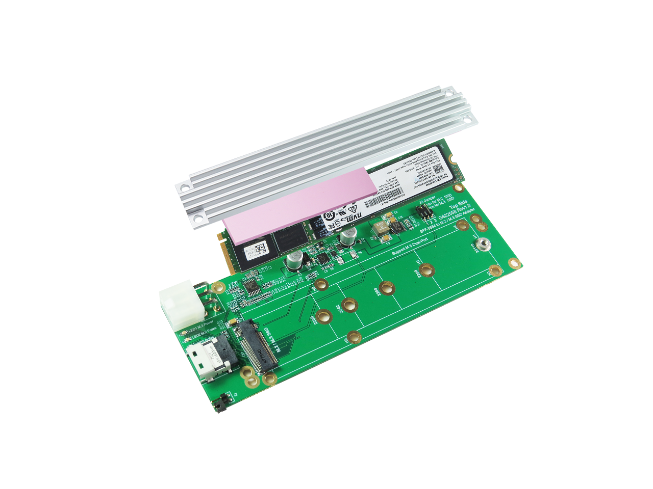 Innocard Slimline SAS (SFF8654) to M.2 NVMe SSD Adapter with Slimline SAS to Mini SAS HD Cable