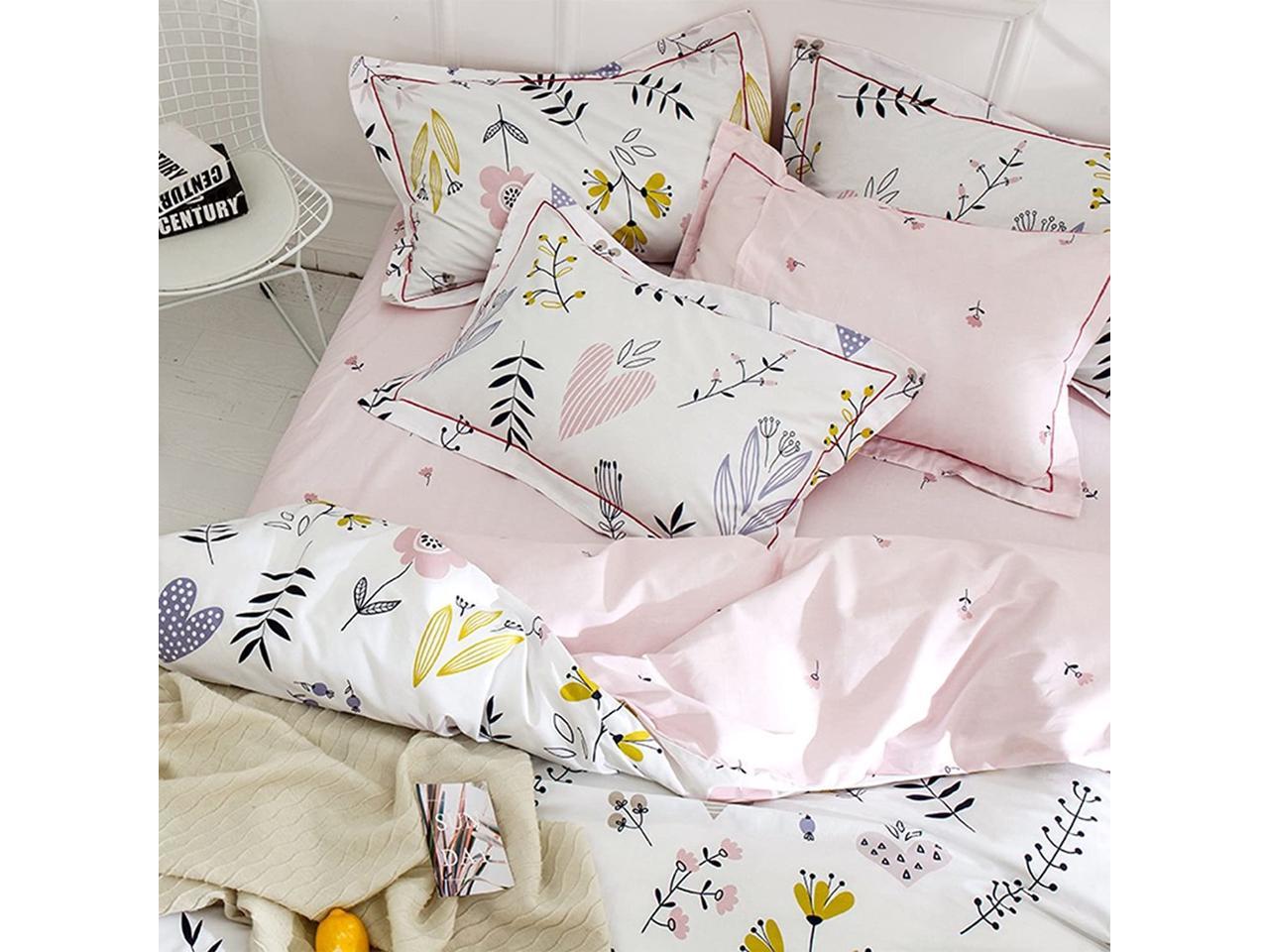 Twin, Cartoon Flower OTOB 100% Cotton Floral Sheets Children Fitted Sheets Soft Single Deep Fitted Bed Sheet Twin Size