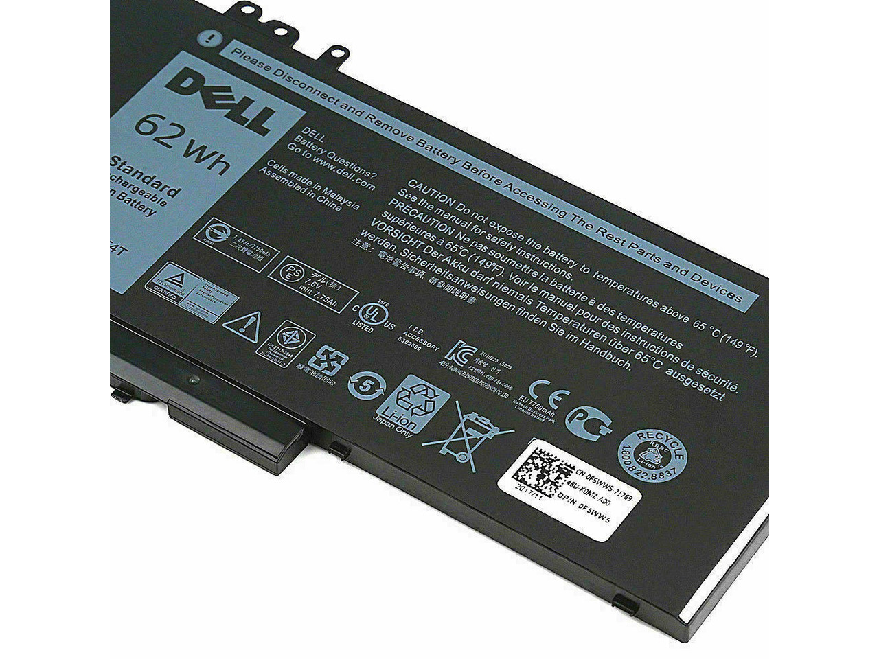 thumbnail image 2 of 6MT4T 62Wh Replacement Battery For Dell Latitude E5470 E5570 Precision 3510 2 of 5