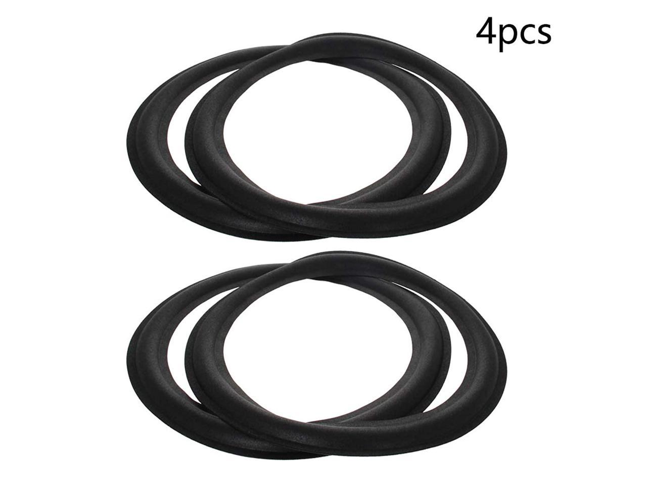 Fielect 4Pcs 4 Inch Speaker Rubber Edge Surround Rings Replacement Parts for Speaker Repair or DIY 