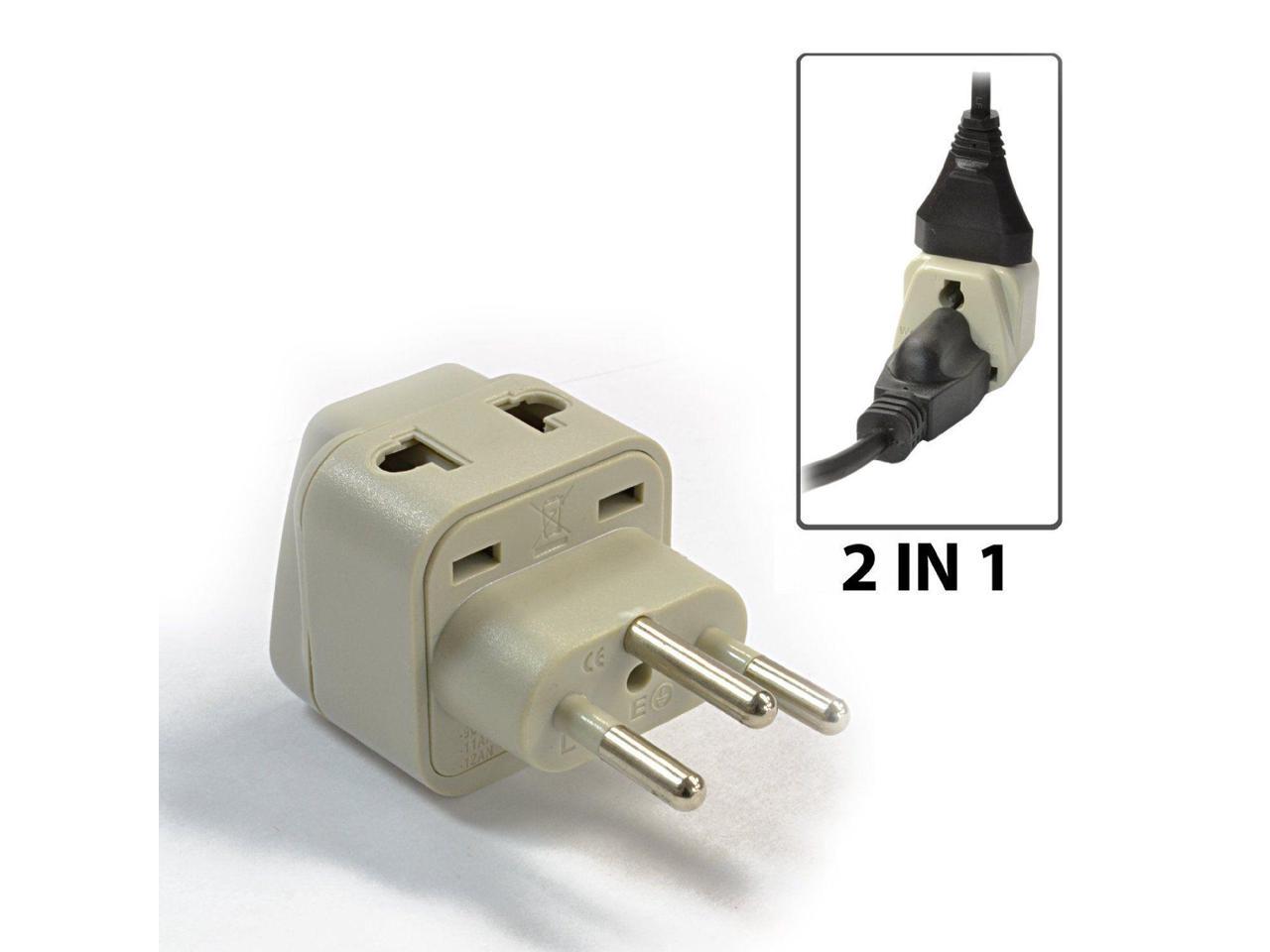 Switzerland Grounded Universal Travel Plug Adapter Type J for Swiss 2 Pack 