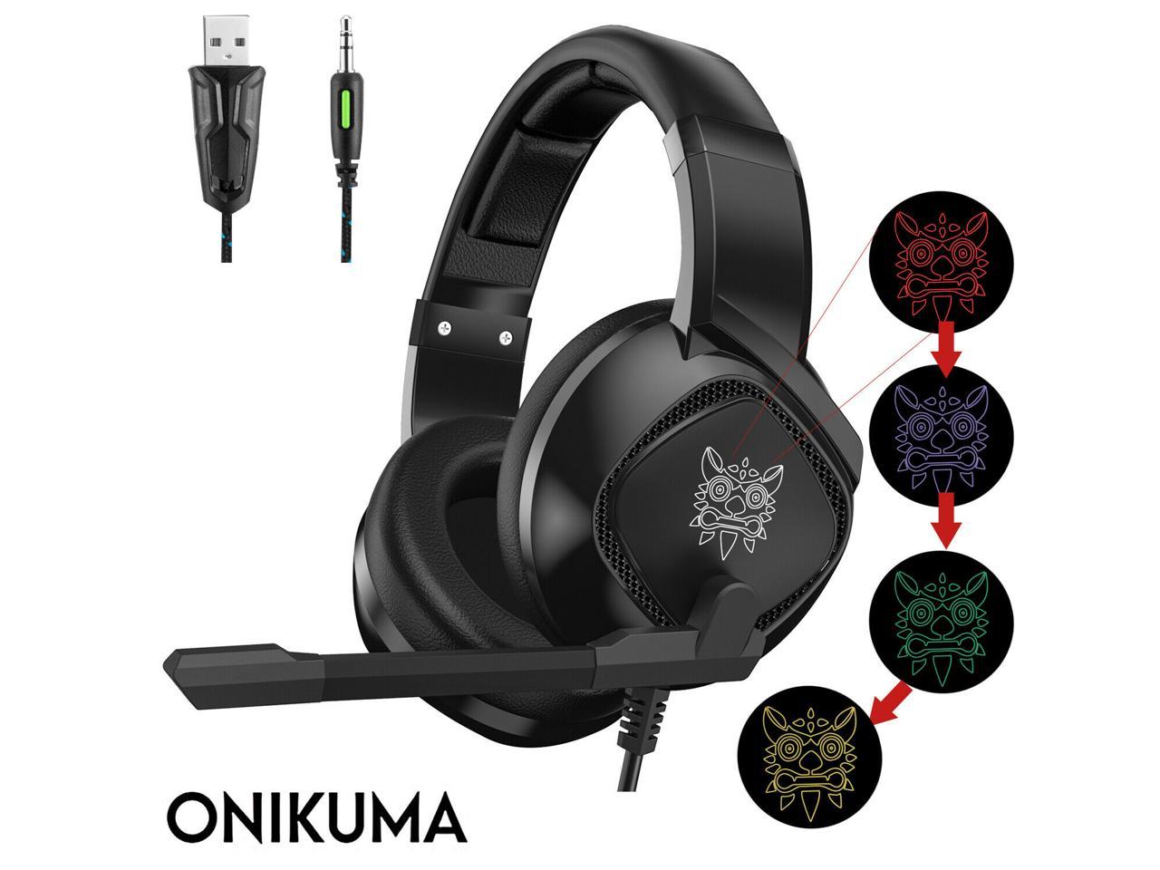 Onikuma K19 3 5mm Jack Stereo Gaming Headset Headphone For Ps4 Newxbox One Pc Tablet Laptop With Mic Led Light Newegg Com