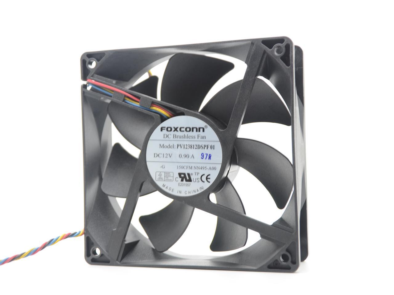 Foxconn 12CM Case Cooler Foxconn 120MM DC 12V 0.90A 4 Wired Cooling Fan ...