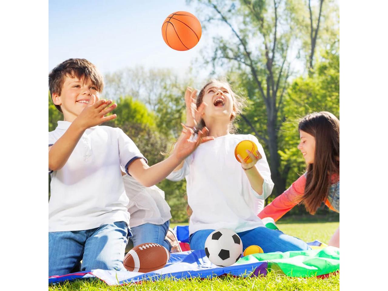 Ball Set of 4 Soft PU Balls Easy Grip and Throw, for Toddlers & Kids