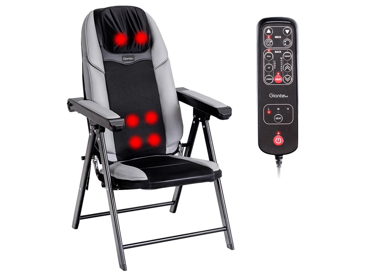 Costway Adjustable Folding Shiatsu Massage Chair Heated Back Neck W Usb Port Neweggcom