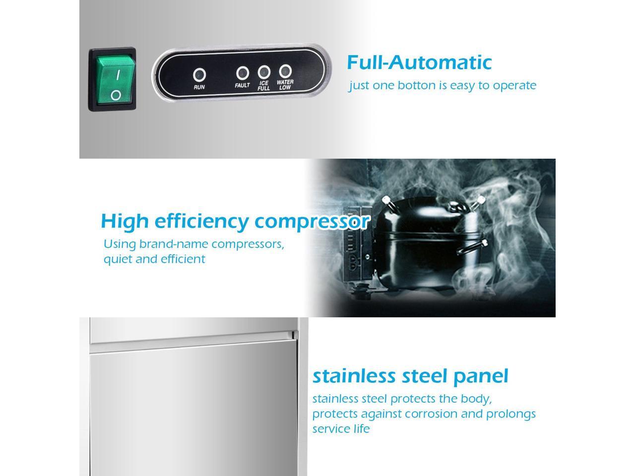 Commercial Automatic Ice Maker Machine 70lbs/24h Stainless Steel