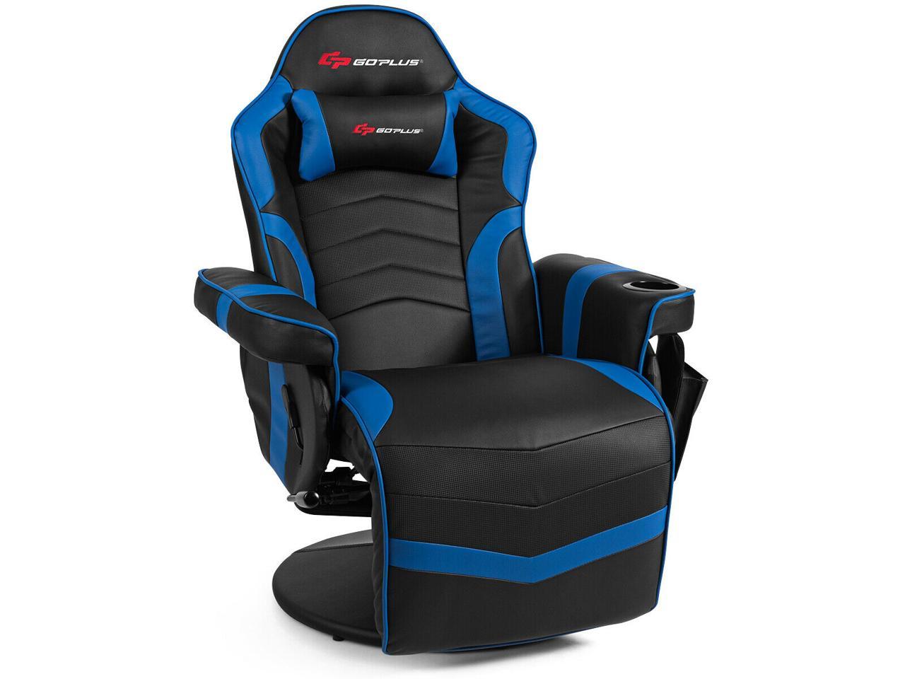 Massage Gaming Recliner Reclining Racing Chair Swivel w